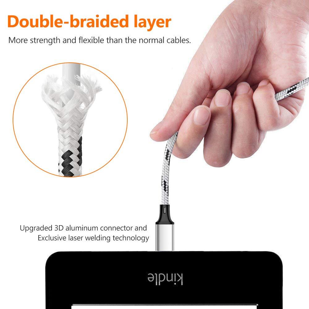 Multi Charging Cable, 5ft 3Pack Multi Charger Cable Nylon Braided Multiple USB Universal 3 in 1 Charging Cord Adapter with Type-C, Micro USB Port Connectors for Cell Phones and More - Image 5
