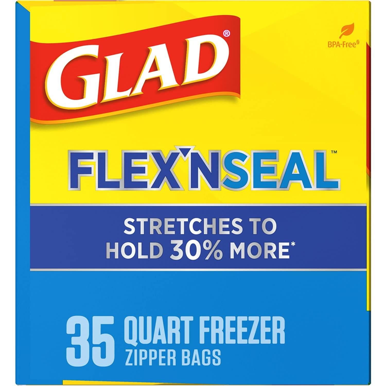 GladFlex'N Seal Freezer Storage Plastic Bags, Quart, 35 Count, Pack of 4 (Package May Vary) - Image 11