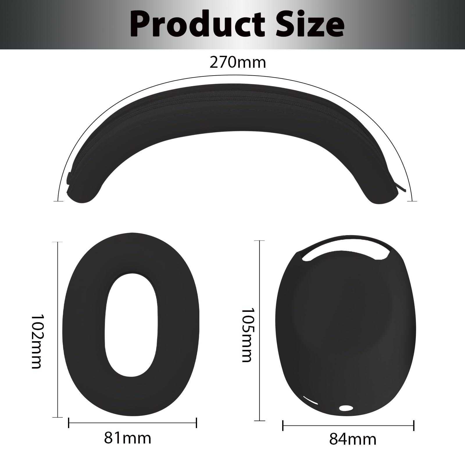 Adhiper 3-in-1 Silicone Sweat Case Cover for Sony WH-1000XM6 Headphones, XM6 Covers Accessories Silicone Ear Pads Covers & Headband Cover & Ear Cups Protector, Washable & Sweatproof - Black - Image 4