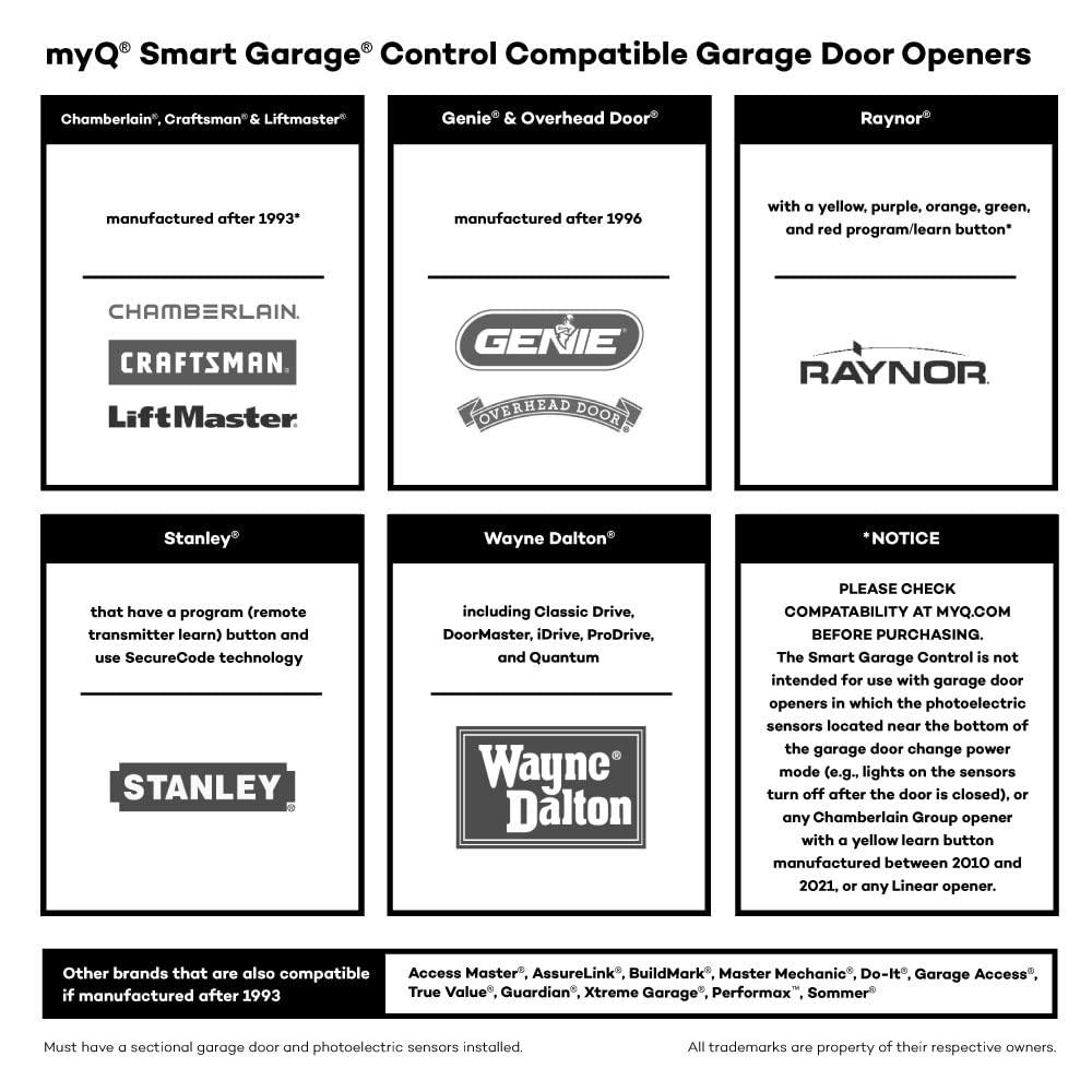 CHAMBERLAIN Smart Garage Control - Wireless Garage Hub and Sensor with Wifi & Bluetooth - Smartphone Controlled, myQ-G0401-ES, White - Image 5