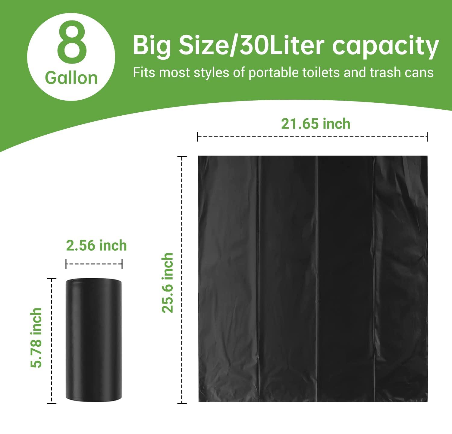 Portable Toilet Replacement Bags, 25 Count 8 Gallon 1.5 Mil Super Thickened Compostable Trash Bags, 30 Liter Camping Toilet Bags for Travel Outdoors, Boating, Emergency Toilet Bag for Car - Image 2