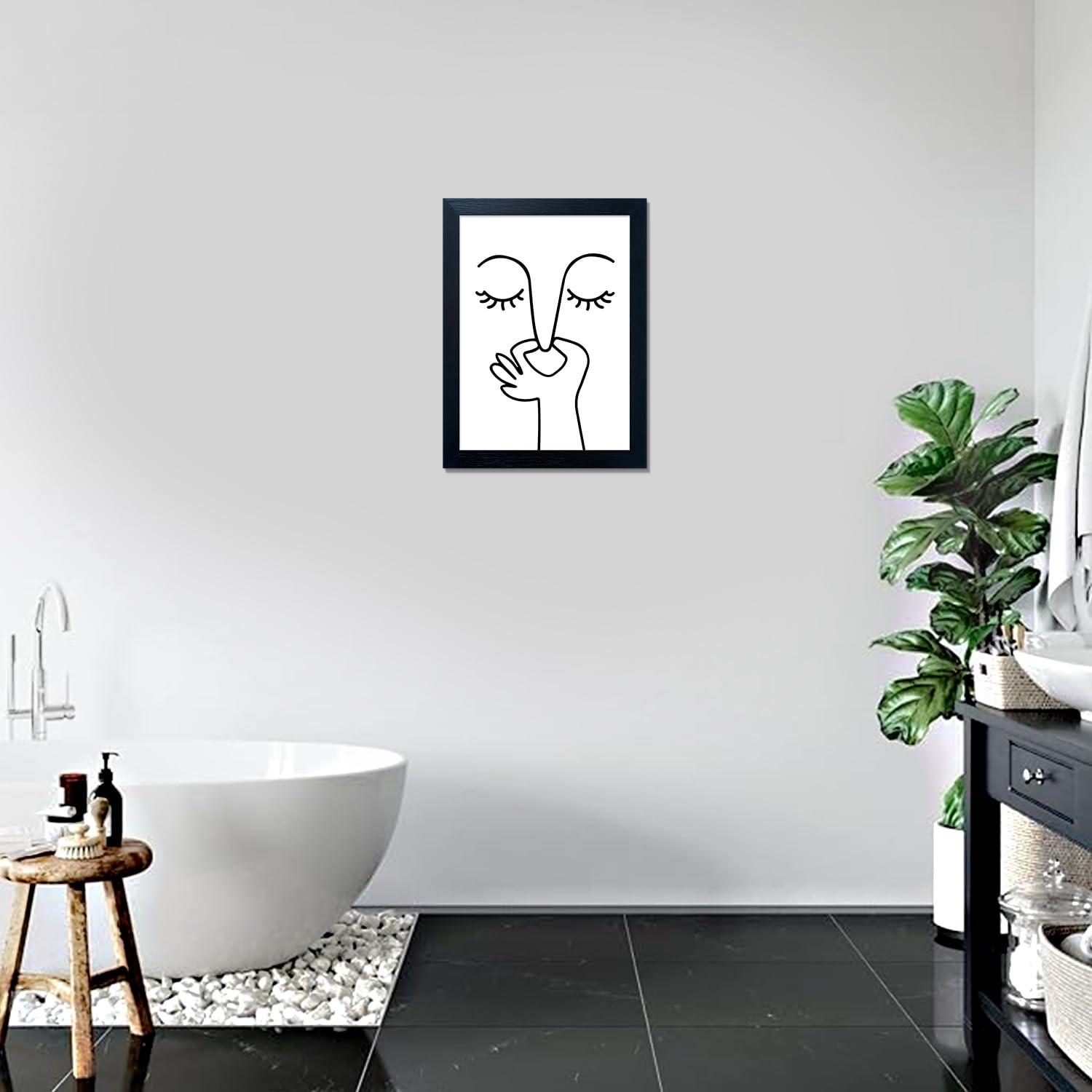 AIANHUA Black and White Bathroom Wall Decor Bad Smell Humorous Wall Art Funny Guest Toilet Picture Print Painting Modern Minimalistic Bathroom Sign - Image 6