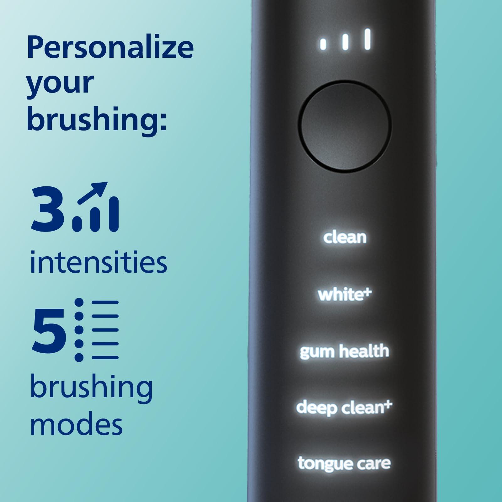 Philips Sonicare DiamondClean Smart 9500 Electric Toothbrush, Sonic Toothbrush with App, Pressure Sensor, Brush Head Detection, 5 Brushing Modes and 3 Intensity Levels, Black, Model HX9923/11 - Image 3