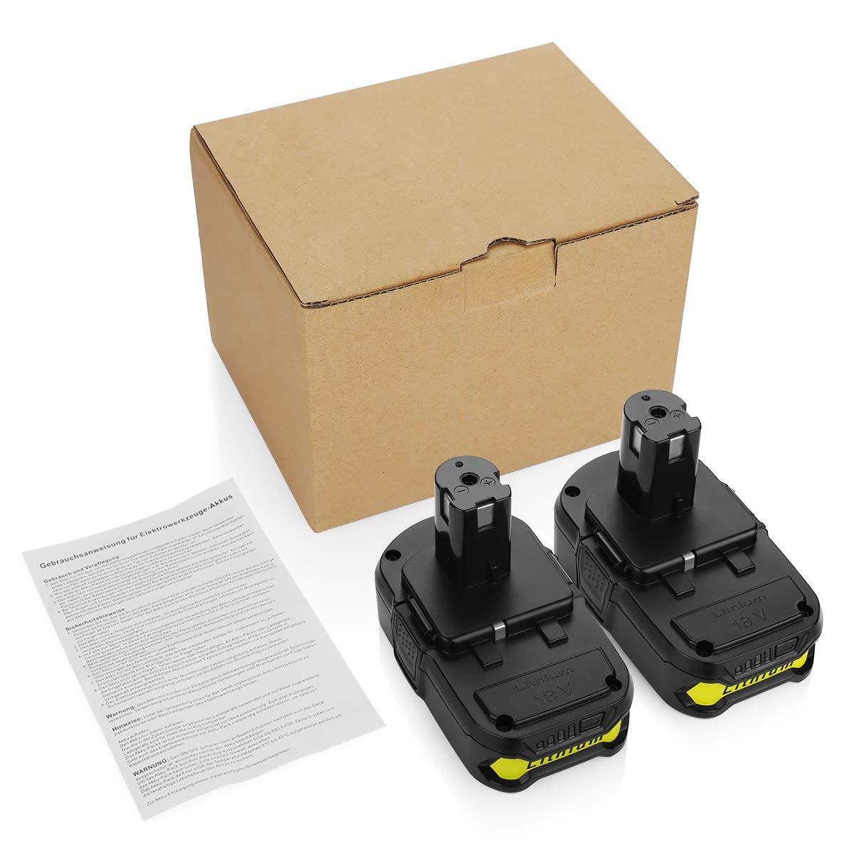 energup 2Pack 3.8Ah P102 18V Replace for Ryobi Battery, for 18-Volt ONE+ Lithium Battery P104 P105 P102 P103 P107 Cordless Tools Compatible with Ryobi Batteries 18v - Image 9