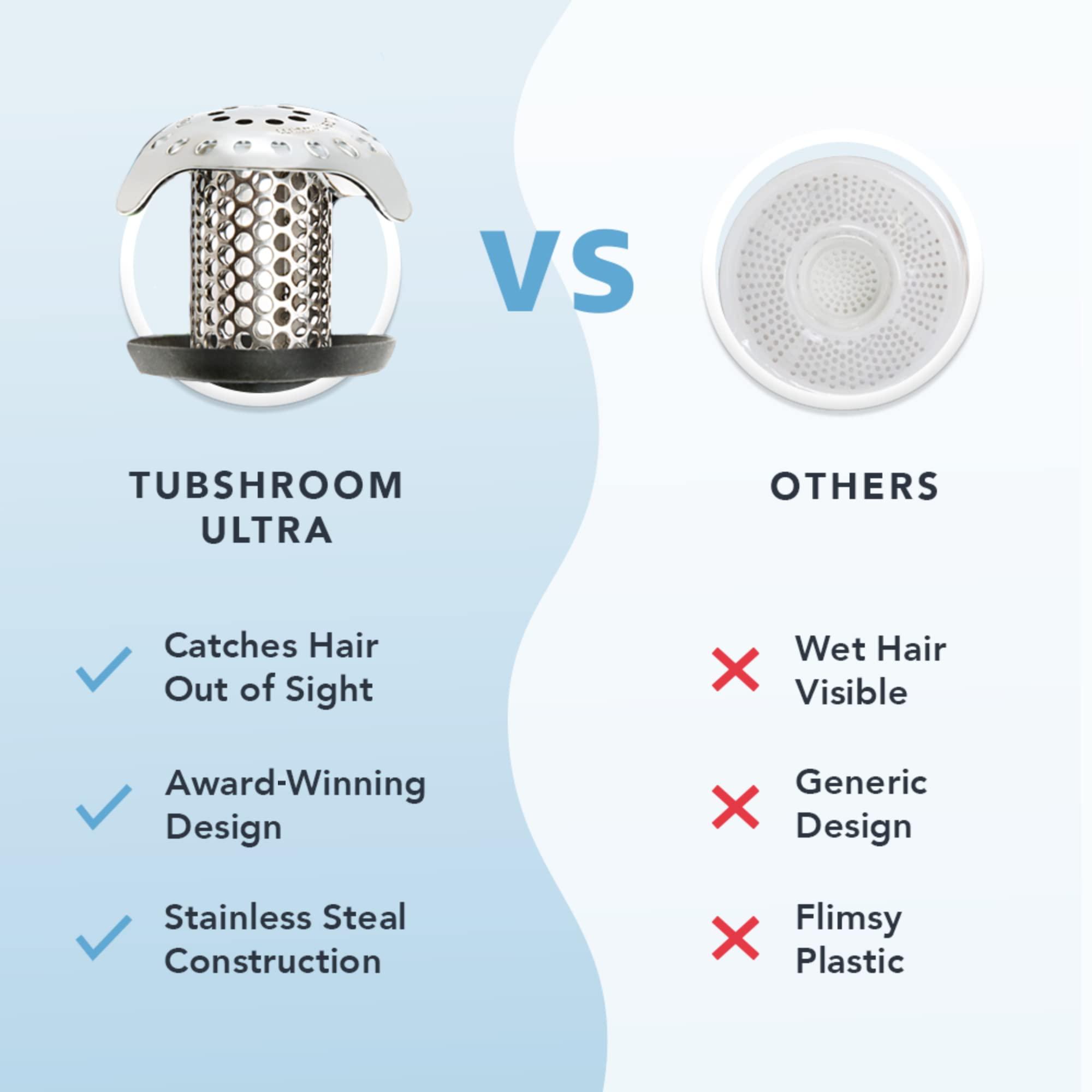 TubShroom Ultra Revolutionary Bath Tub Drain Protector Hair Catcher/Strainer/Snare, Stainless Steel, Stainless Combo - Image 4