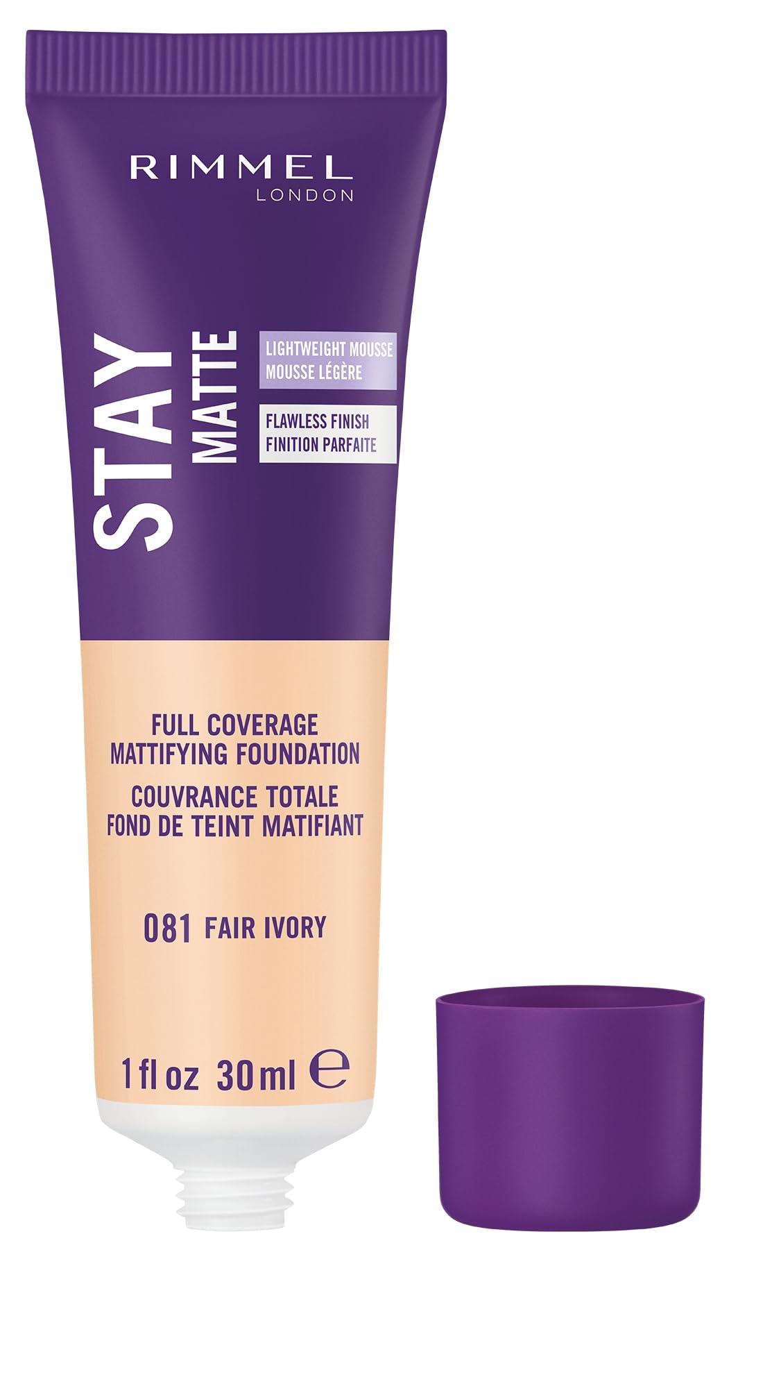 Rimmel London Stay Matte Liquid Mousse - 081 Fair Ivory - Foundation, Lightweight, Shine Control, Oil-Free, 1oz - Image 3