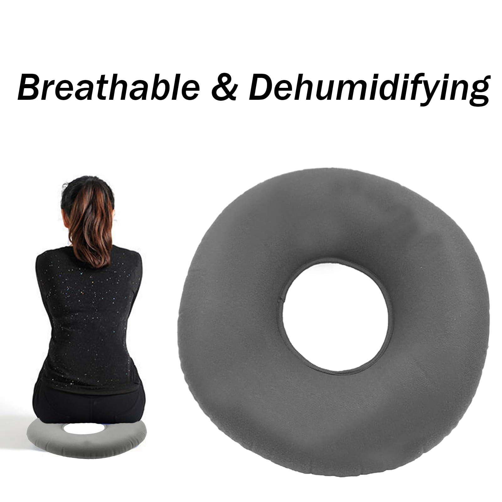 Inflatable Butt Pillow for Tailbone Pain Relief, Pillow Flocked Fabric Air Pillow for The Home, Office, Ultralight Inflatable Pillow for Hiking, Camping (Gray) - Image 6