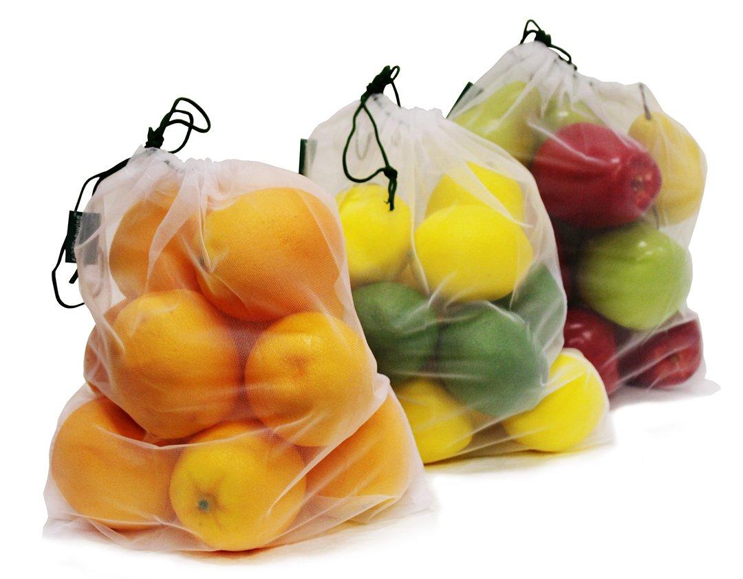 Earthwise Reusable Mesh Produce Bags - Washable Set of 9 Premium Bags, TRANSPARENT Lightweight, Strong SEE-THROUGH Mesh for shopping, transporting and storing fruits and veggies. - Image 4