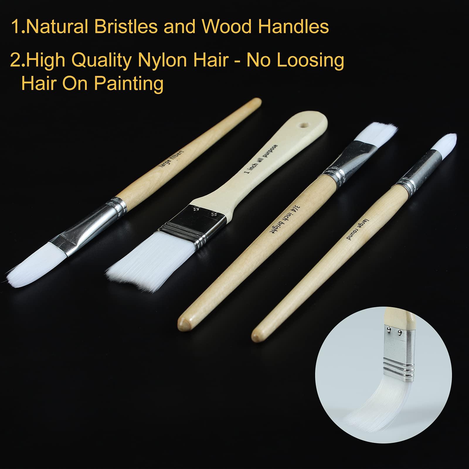 Paint Brushes Set of 24 Pieces Wooden Handles Brushes with Canvas Brush Case, Professional for Oil, Acrylic and Watercolor Painting - Image 5