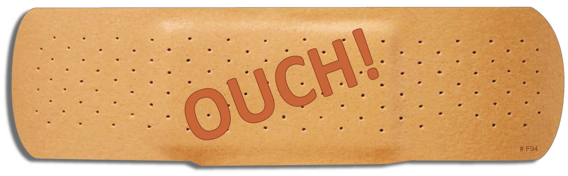 Gear Tatz - OUCH! (on Band-Aid) - Funny Novelty Bumper Sticker - 3 x 10 inches - Professionally Made in The USA - Vinyl Decal