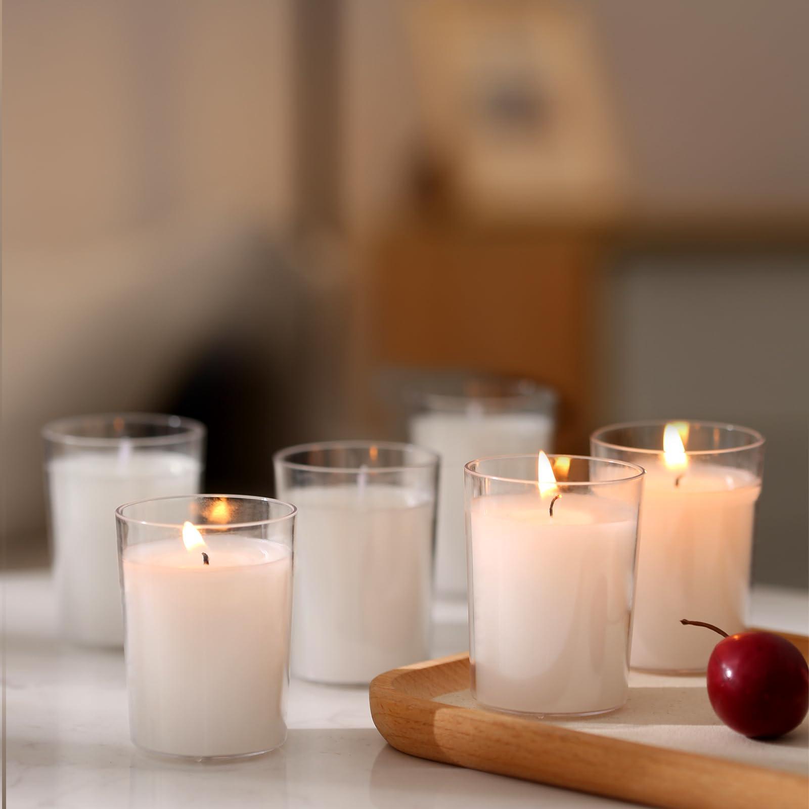 flamecan (Set of 24) Votive Candles, Unscented White Wax, for Wedding, Birthday, Party, Spa, Holiday, Home Decoration (15 Hour Burn Time) - Image 6