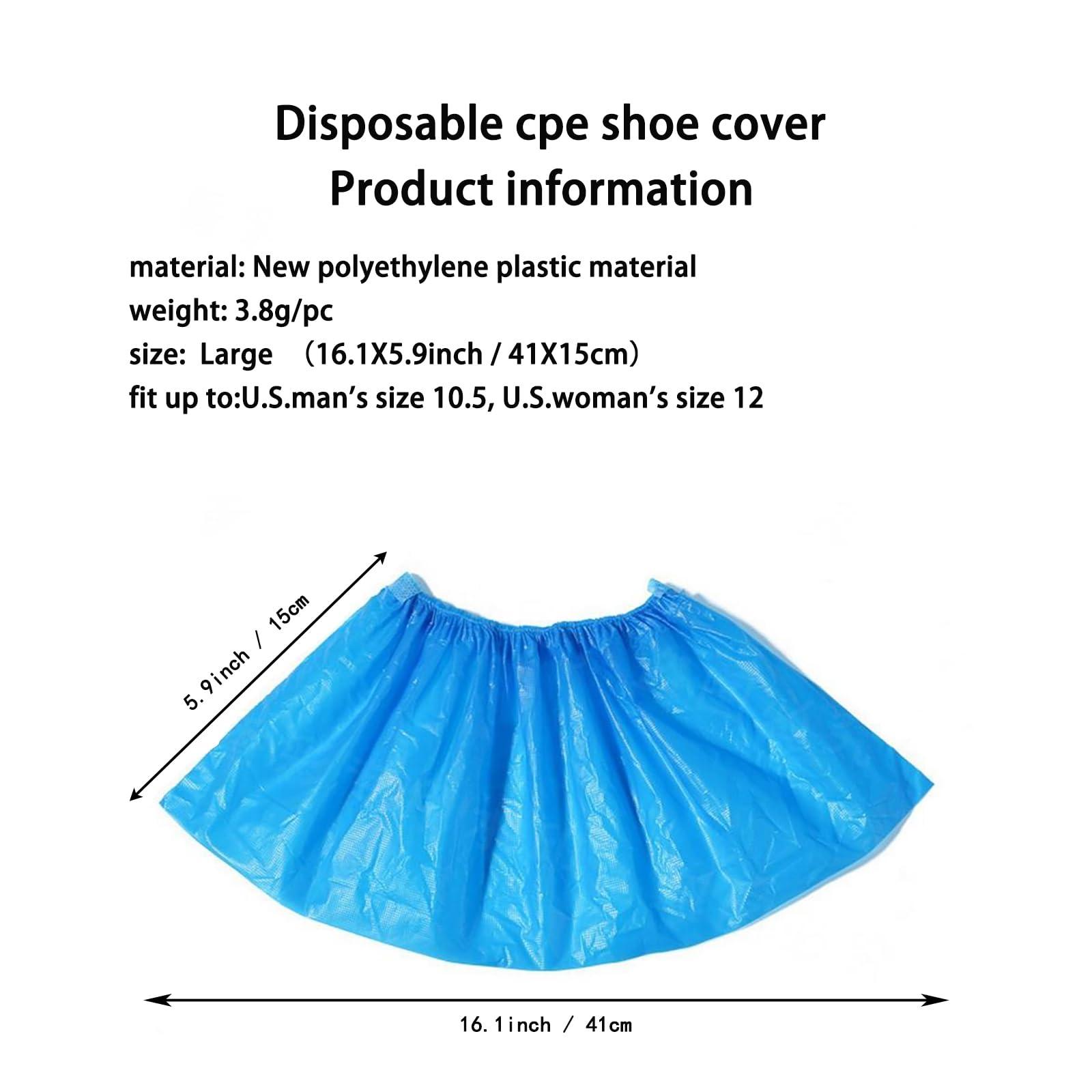Shoe Cover Disposable Non-slip,Waterproof,Dustproof,CPE Booties Shoes Protectors Coverings,Fits up to US Men's 11 & Women's 13,Durable Booties Boot Covers for Indoors - 200(100Pairs) - Image 3