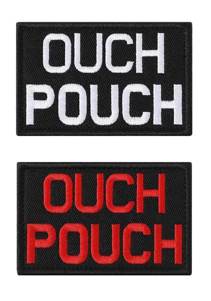 Antrix 2 Pieces Ouch Pouch Embroidered Funny Patch Tactical Moral Applique Fastener Hook & Loop Emblem Badge Patch Military and Tactical Decor ID Patch for Clothing Jacket Cap Backpack