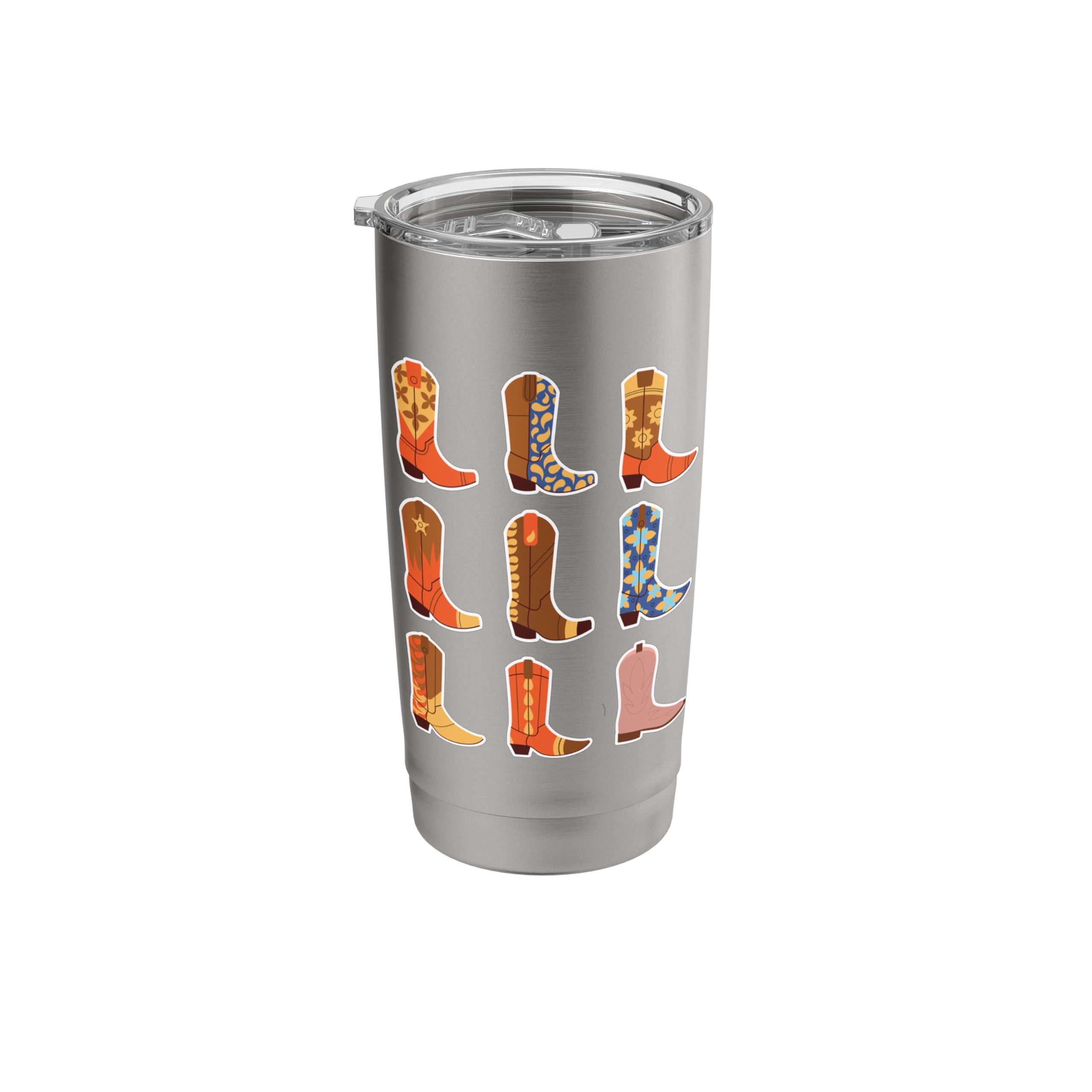 Retro Cowhide Riding Coors Cowboys Western Country Rodeo Stainless Steel Insulated Tumbler