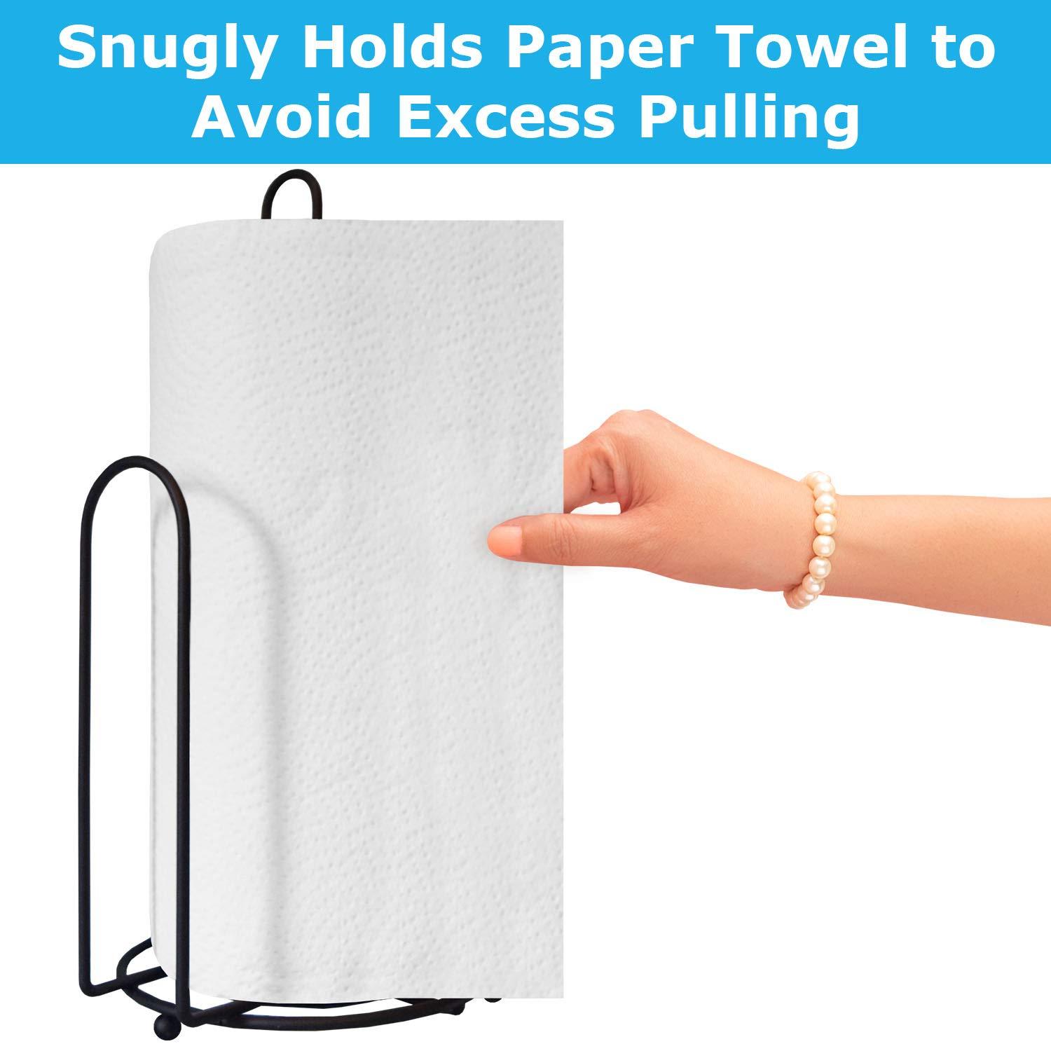 Blue Donuts Countertop - Easy One-Handed Tear , Farmhouse paper towel holder, Black Paper Towel Dispenser Countertop - Image 5