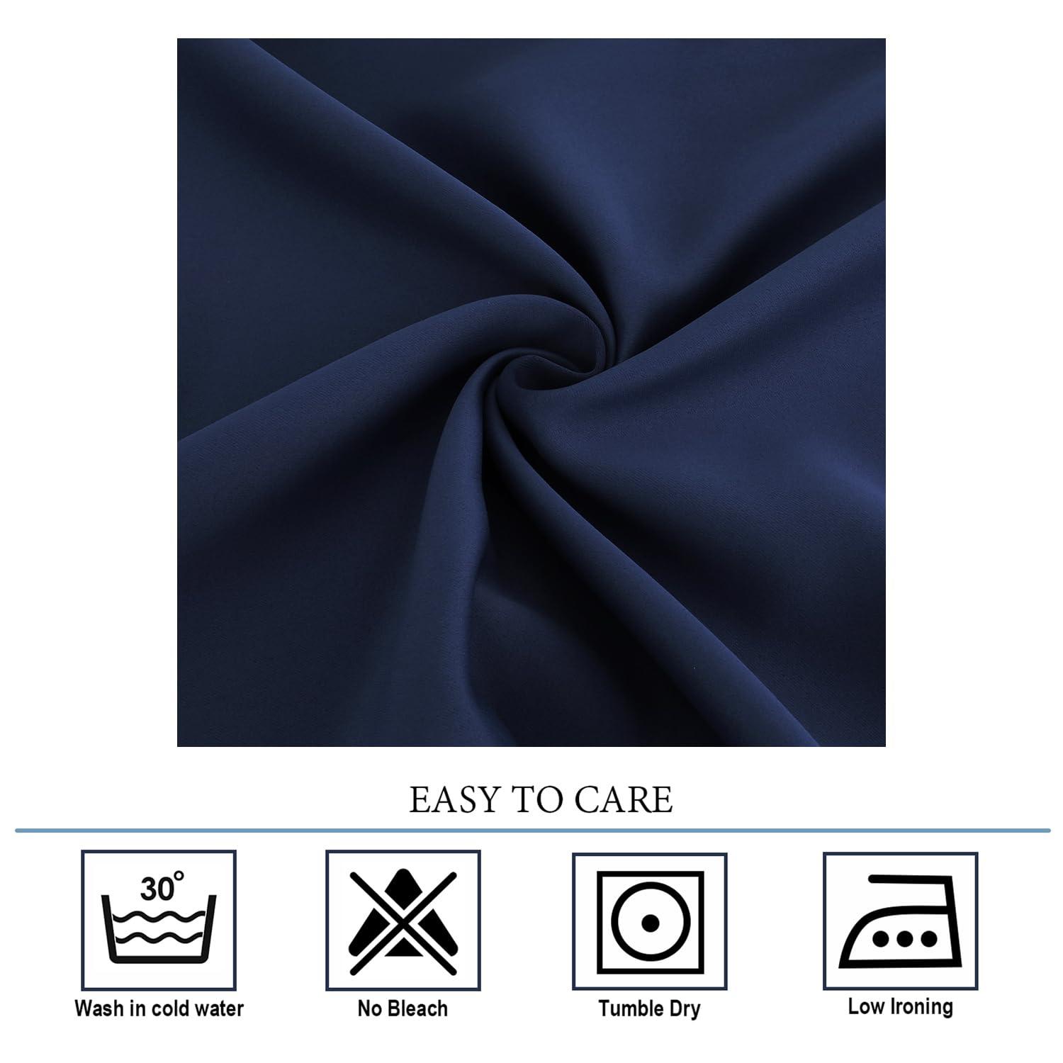 Diraysid Blackout Curtains for Bedroom Grommet Thermal Insulated Room Darkening Curtains (42 x 84 Inch, 2 Panels, Navy Blue) - Image 6