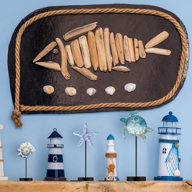 Maitys 3 Pcs Summer Ocean Tabletop Decor Standing Sea Turtle Lemon Ladybug Easter Bunny Block Wooden Table Centerpiece Sign Coastal Beach Nautical Table Decor for Home Kitchen(Ocean) - Image 5