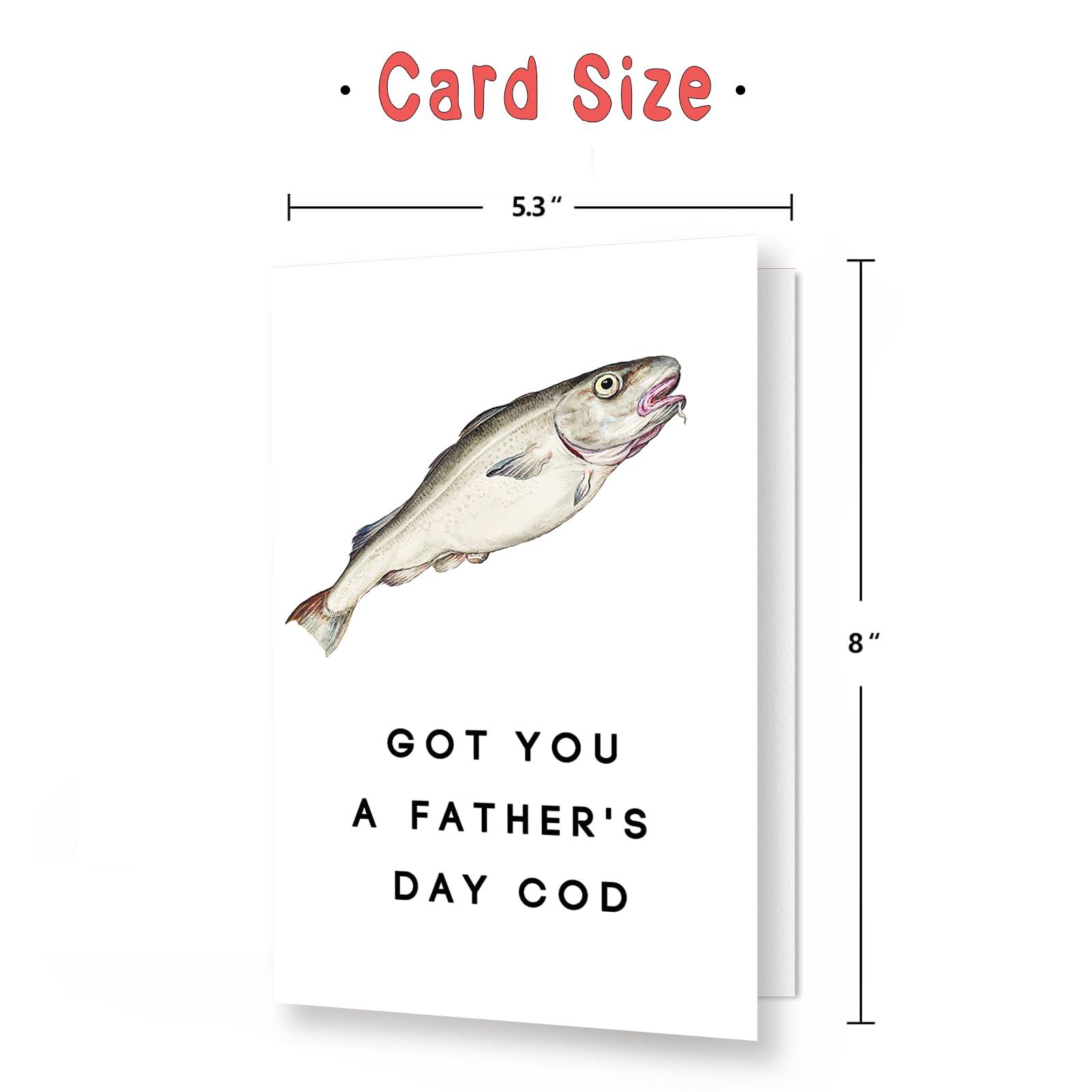 MQMRYeto Fishing Father's Day Card For Dad, Got You A Father's Day Cod, Funny Father's Day Card, Father's Day Card Pun, Fathers Day Idea Gift For Men Him - Image 3