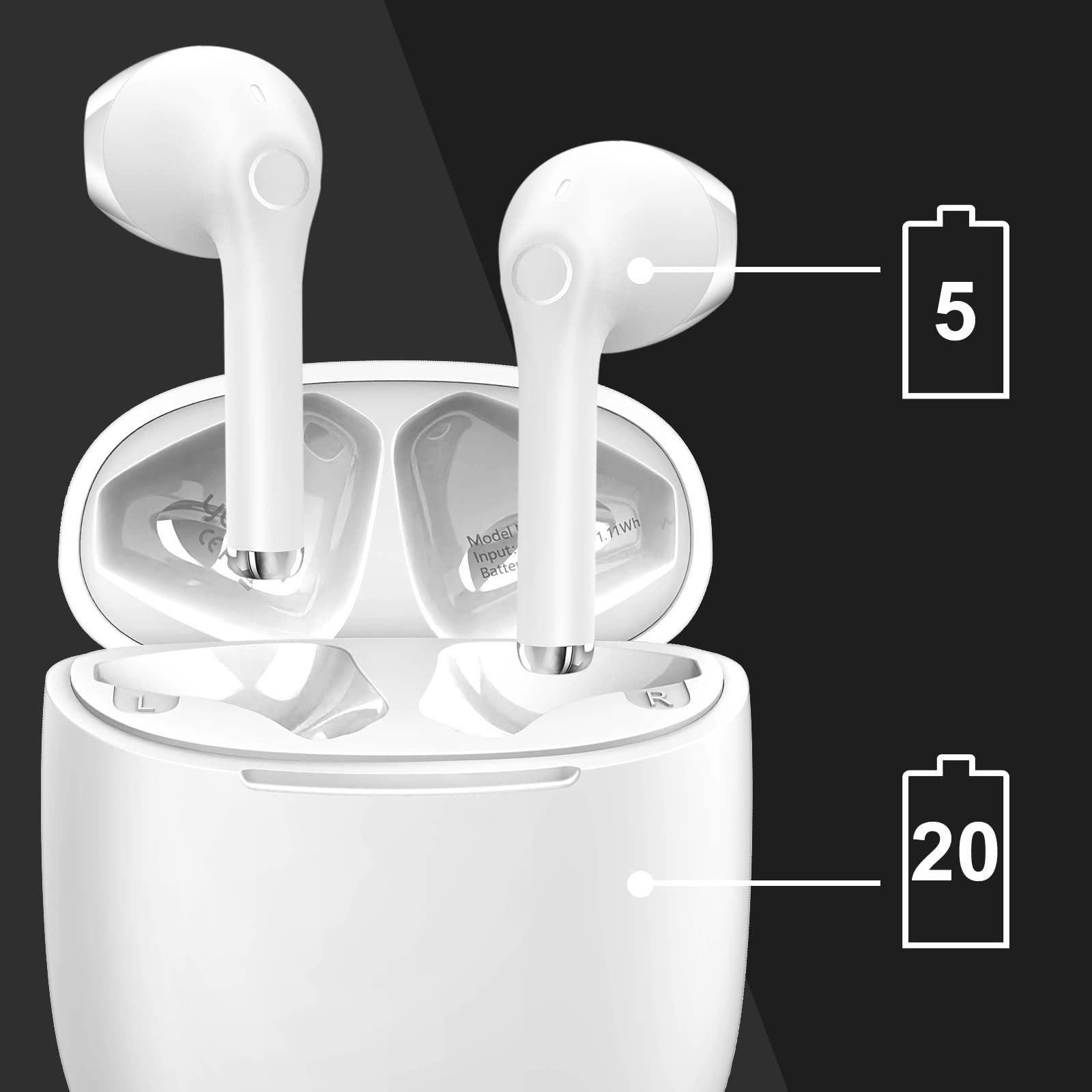 yobola Wireless Earbuds, Bluetooh Earbuds, Deep Bass Light Weight Mini Wireless Headphones for Running/Fitness, 25Hrs Playtime, Built-in Microphone, Touch Control, IPX5 Waterproof - Image 5