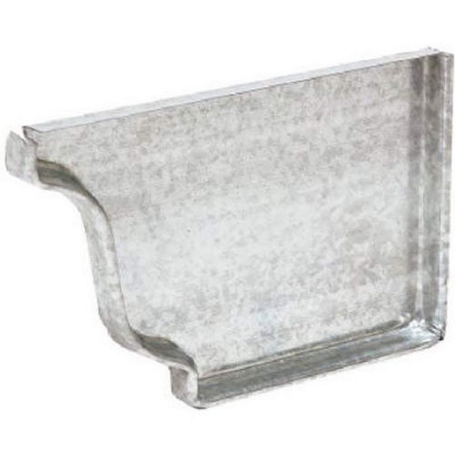 AMERIMAX HOME PRODUCTS 15206 4-Inch Mill Finish Galvanized Right End Cap