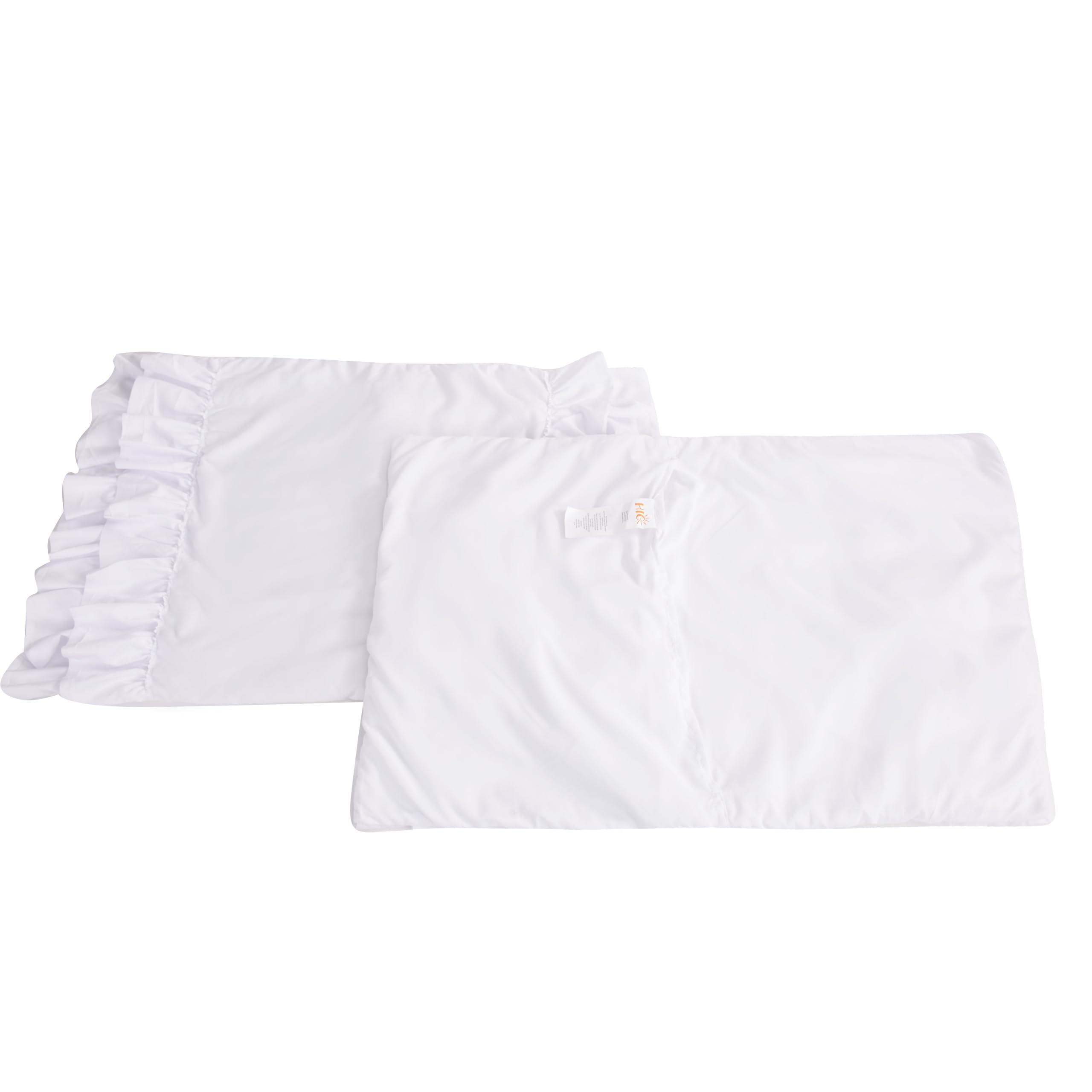 HIG Pack of 2 Farmhouse Ruffle Pillow Shams, Standard Size White French Country Style Vintage Pillowcases with Handcraft Ruffle, Boho Frilly Pillow Shams for Bedroom, Microfiber, 20" X 26" (Emory) - Image 5