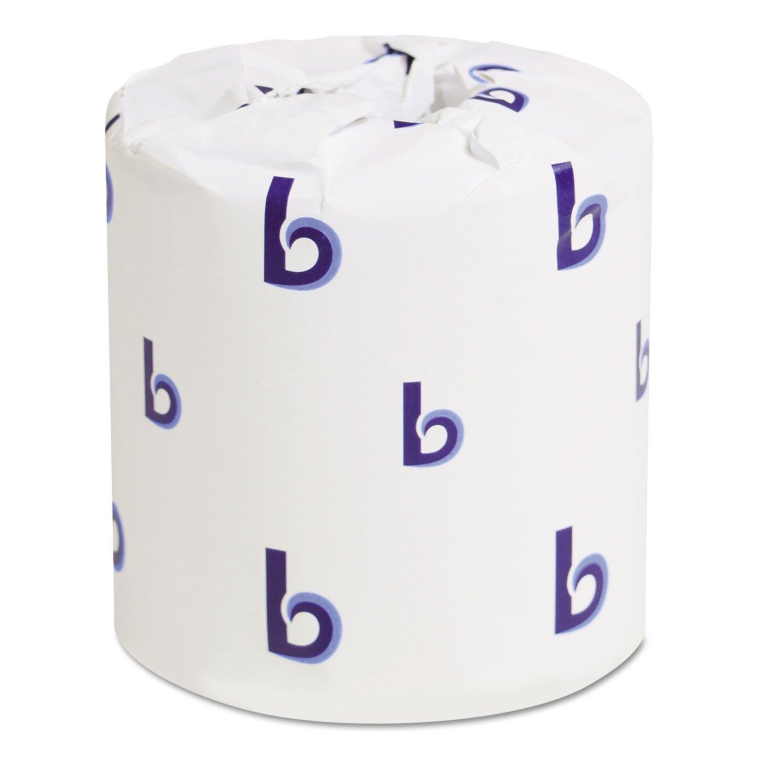 Boardwalk B6145 2-Ply Standard Septic Safe 3 in. x 4 in. Toilet Tissue - White (96/Carton)