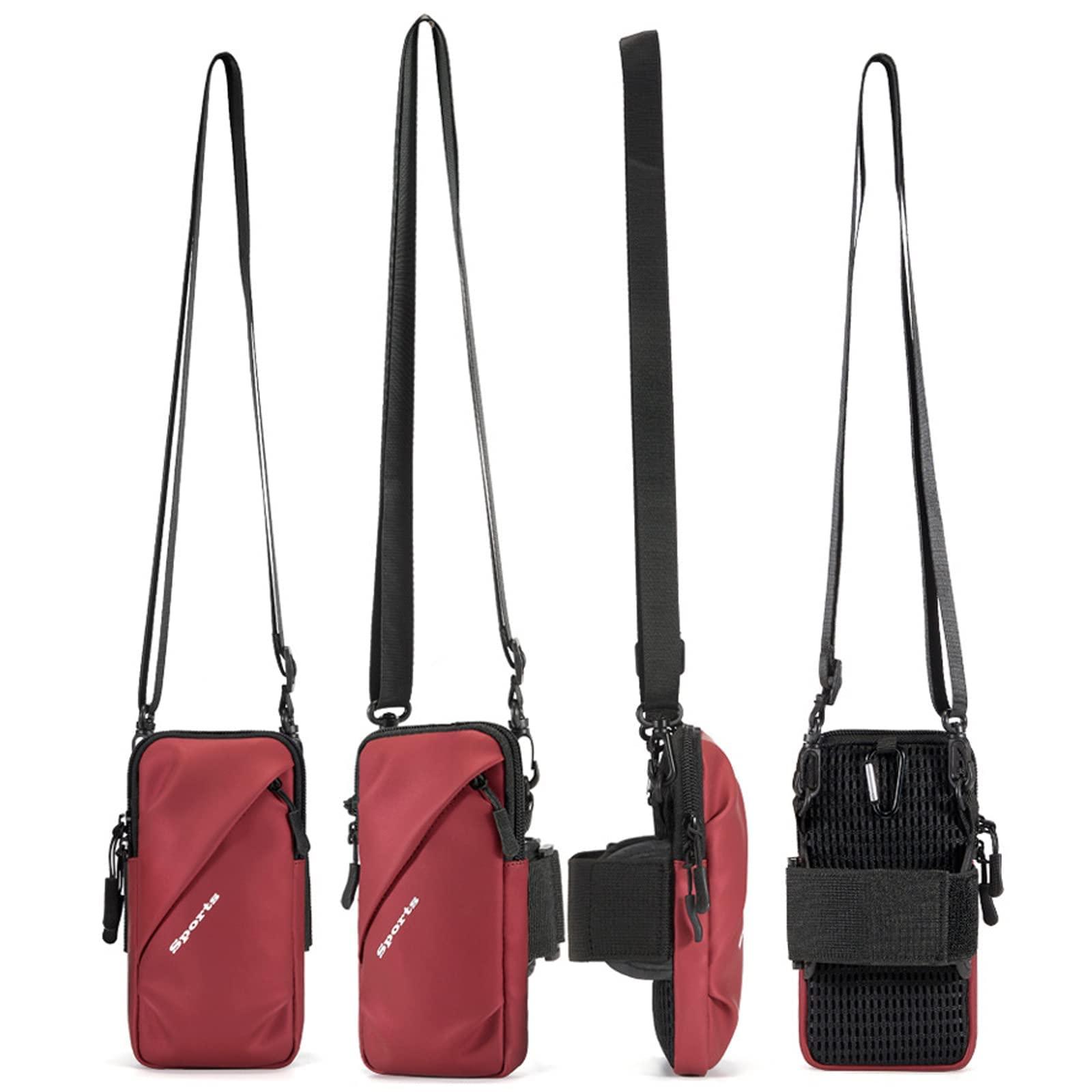 Prime Comfort Cell Phone Holder, Small Crossbody Shoulder Holsters Bag with Arm Band, Fits iPhone and Android, Use for Running, Walking, Hiking & Biking (6.7 Inches, Red) - Image 8