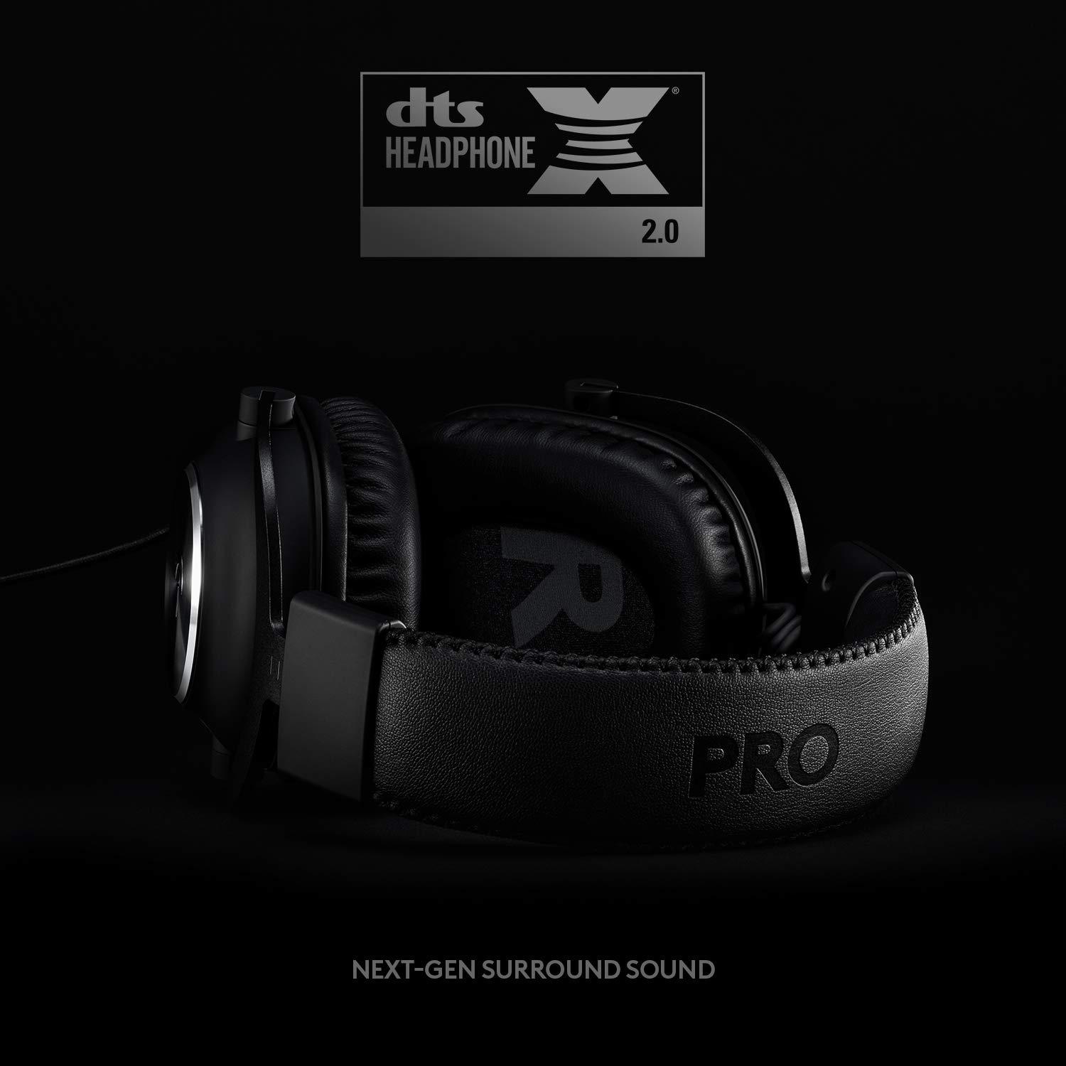 Logitech G Pro X Wired Gaming Headset: Blue VO!CE Detachable Boom Mic, DTS 7.1, 50 mm Drivers, USB/3.5mm Aux, Spare Memory Foam Ear Pads, USB DAC & Bag Included, for PC, Xbox, PS5, PS4 - Black - Image 3