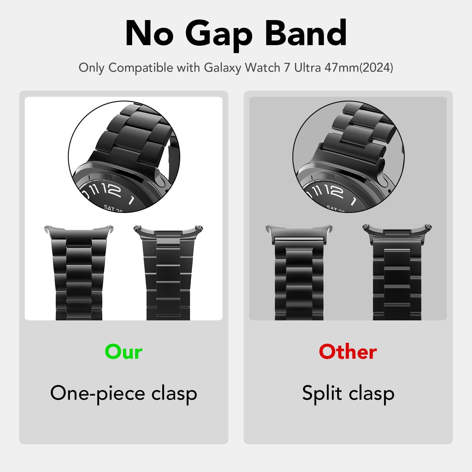 Band Compatible with Samsung Galaxy Watch Ultra 47mm(2024),Metal Stainless Steel Bands Strap Men Women,NOT for Galaxy Watch 7 6 5 4 Band 40mm 44mm 45mm/Watch 6 4 Classic 42mm 46mm 43mm 47mm - Image 2
