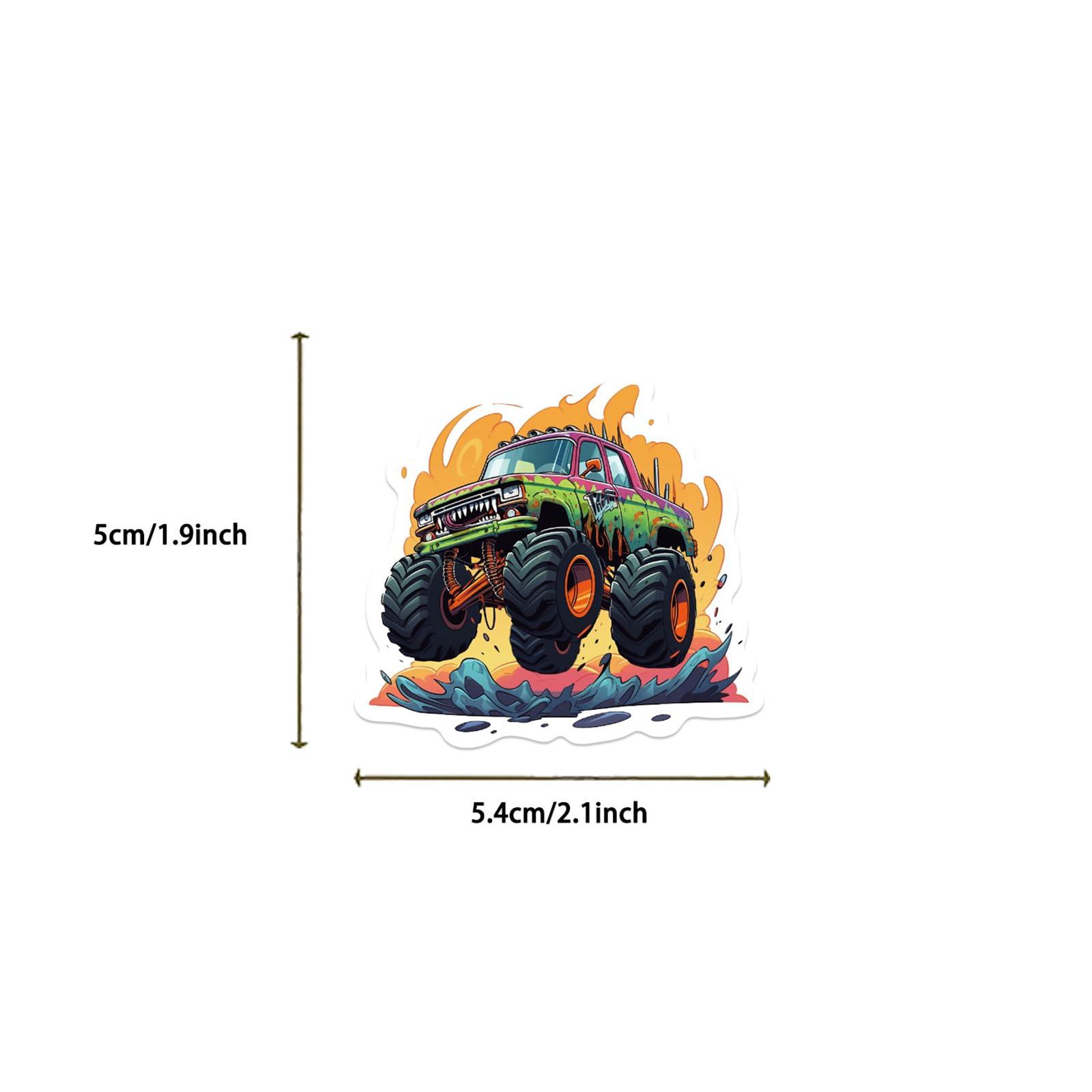 50PCS Monster Truck Stickers - Monster Truck, Car, Bike & More - Waterproof, Cool Gifts for Kids - Image 3