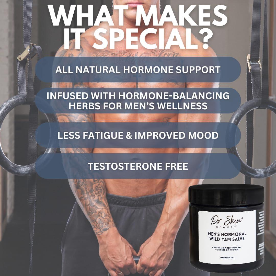 Dr. Skin Men's Organic Wild Yam Cream for Hormone Balance 4oz | Natural Hormonal Support Balance Cream | Made in The USA | Men's T- Booster - Stamina, Endurance, & Strength Booster - Image 8