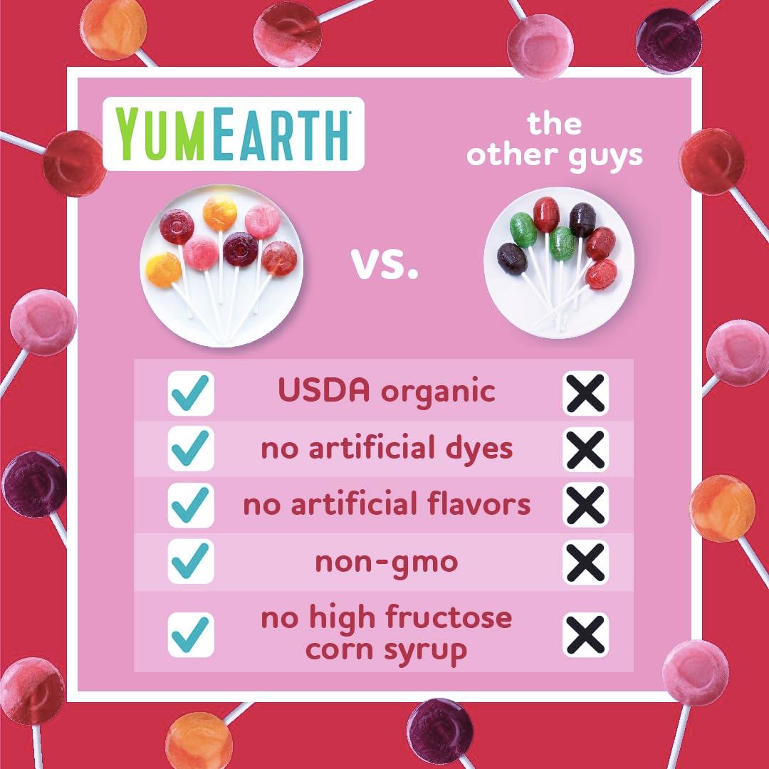 YumEarth Organic Pops Variety Pack, 60 Fruit Flavored Favorites Lollipops, Allergy Friendly, Gluten Free, Non-GMO, Vegan, No Artificial Flavors or Dyes - Image 5