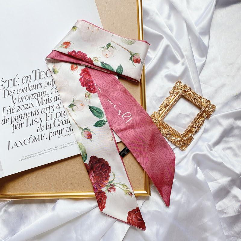Red Flower Fashion Bag Handbag Handle Ribbon Scarf Polka Dot Printing Neckerchief Scarf Women's Fashion Scarves Clothing, Shoes and Jewelry - Image 6
