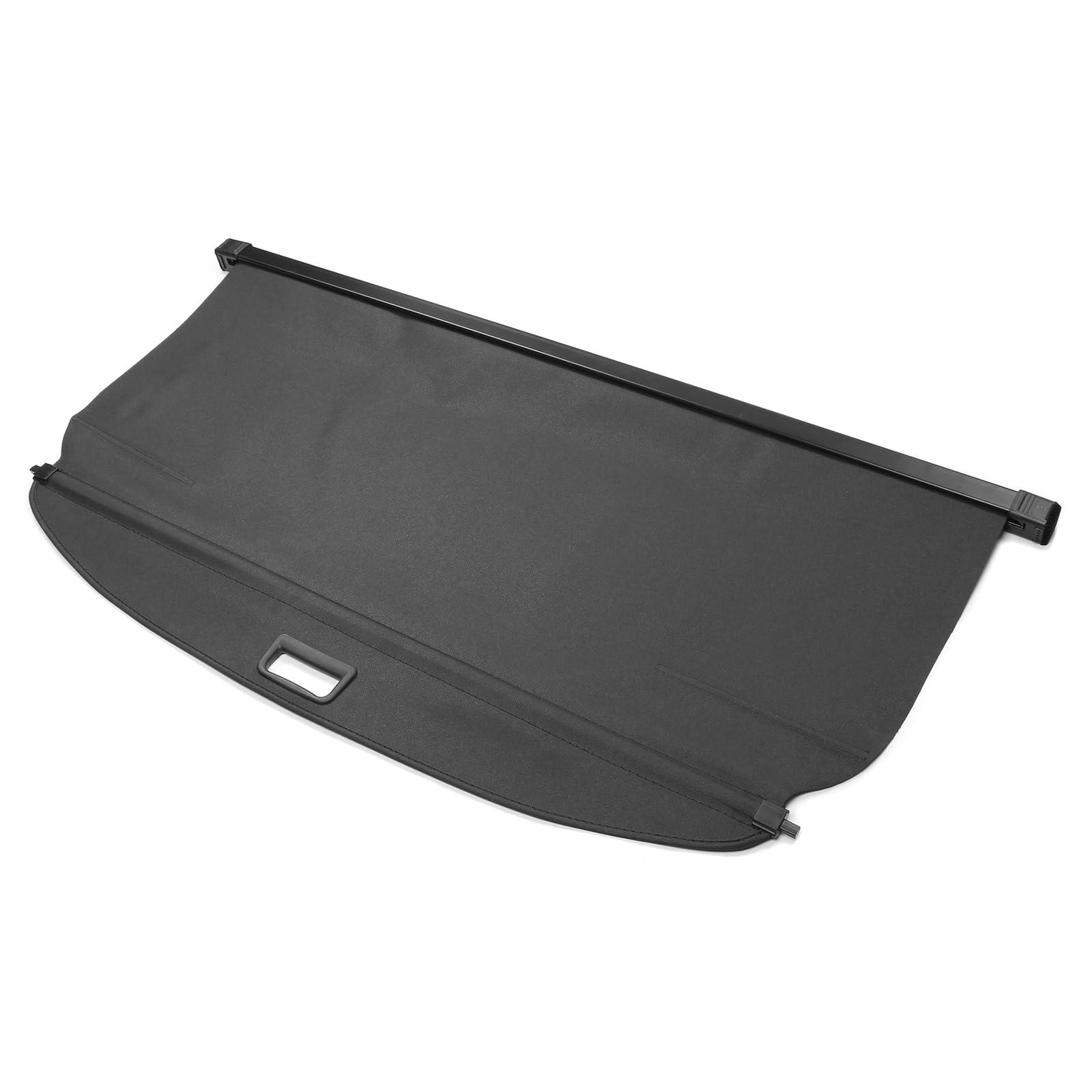 IKON MOTORSPORTS, Cargo Cover Compatible with 2017-2022 Kia NIRO All Models, PVC & Aluminum Rod Black Security Rear Trunk Cover Security Retractable Shield, 2014 2015 2016 2017 2018