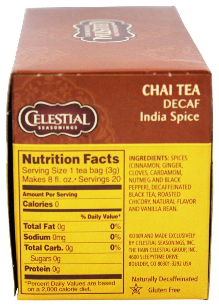 CELESTIAL SEASONINGS CHAI,ORIGINAL,INDIA DECAF, 20 BAG - Image 2