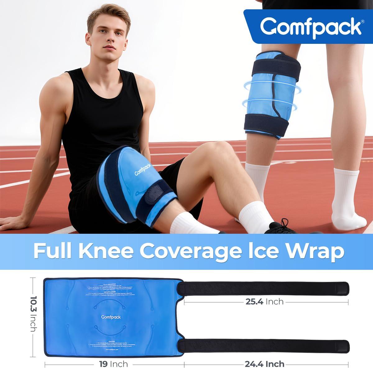 Comfpack Large Ice Pack for Knee Pain Relief, Flexible Reusable Wrap After Surgery,Cold Pack for Sports Injuries, Swelling, Arthritis, Meniscus Tear,ACL, Pain Relief for Leg, Shoulder, Elbow, Ankle - Image 3