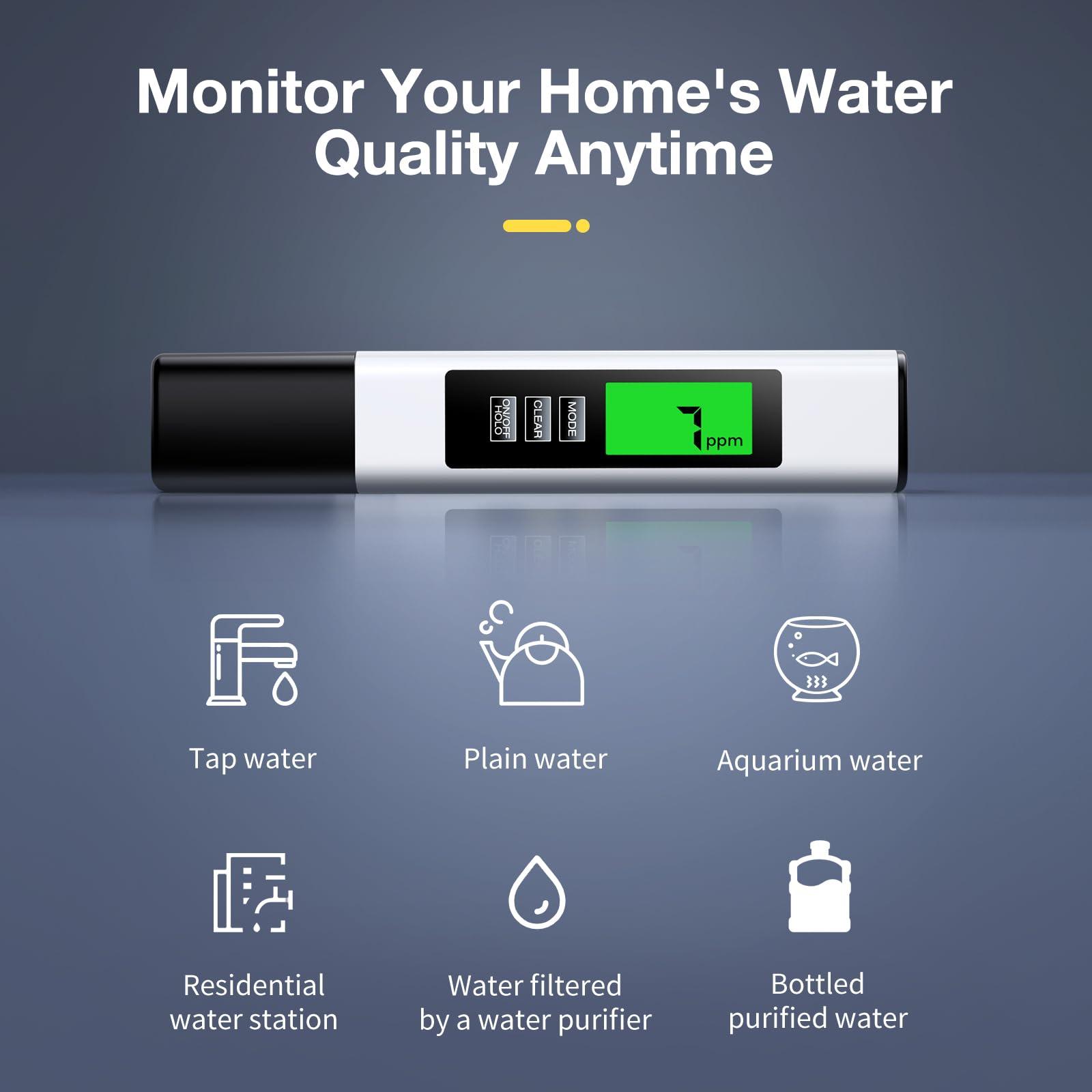 2025 All-New 4 in 1 Tds Meter Digital Water Tester - Accurate and Reliable TDS EC & Temp(°C,°F) Meter - 0-9990ppm - Professional Testing for Drinking Water, RO/DI System, Aquariums etc - Image 5