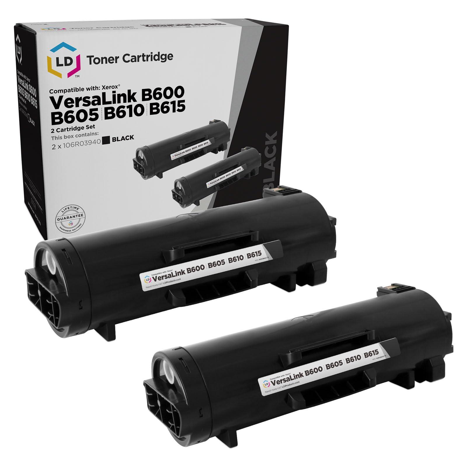 LD Products Compatible Toner Cartridge Replacement for Xerox 106R03940 (Black, 2-Pack) Compatible with The All Following Xerox Printer Models VersaLink B600 B605 B610 B615