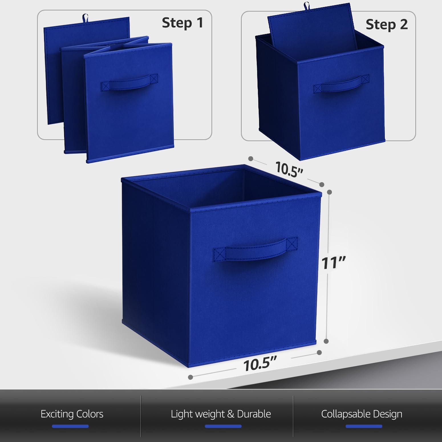 Sorbus 11 Inch Storage Bins - Sturdy Collapsible Fabric Storage Cubes with Handle - 12 Foldable Baskets for Organizing Clothes, Toys, Books - Storage Baskets for Shelves, Closets - Image 3