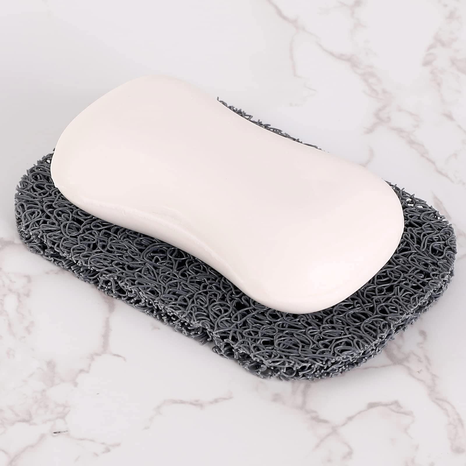 Soap Saver Pads, Non-Slip Soap Holder Pad, Self Draining Soap Bar Holder Pads, Soap Saver Dish for Shower Kitchen Bathroom Travel Hotel Cleaning Supplies (Gray, 4) - Image 5