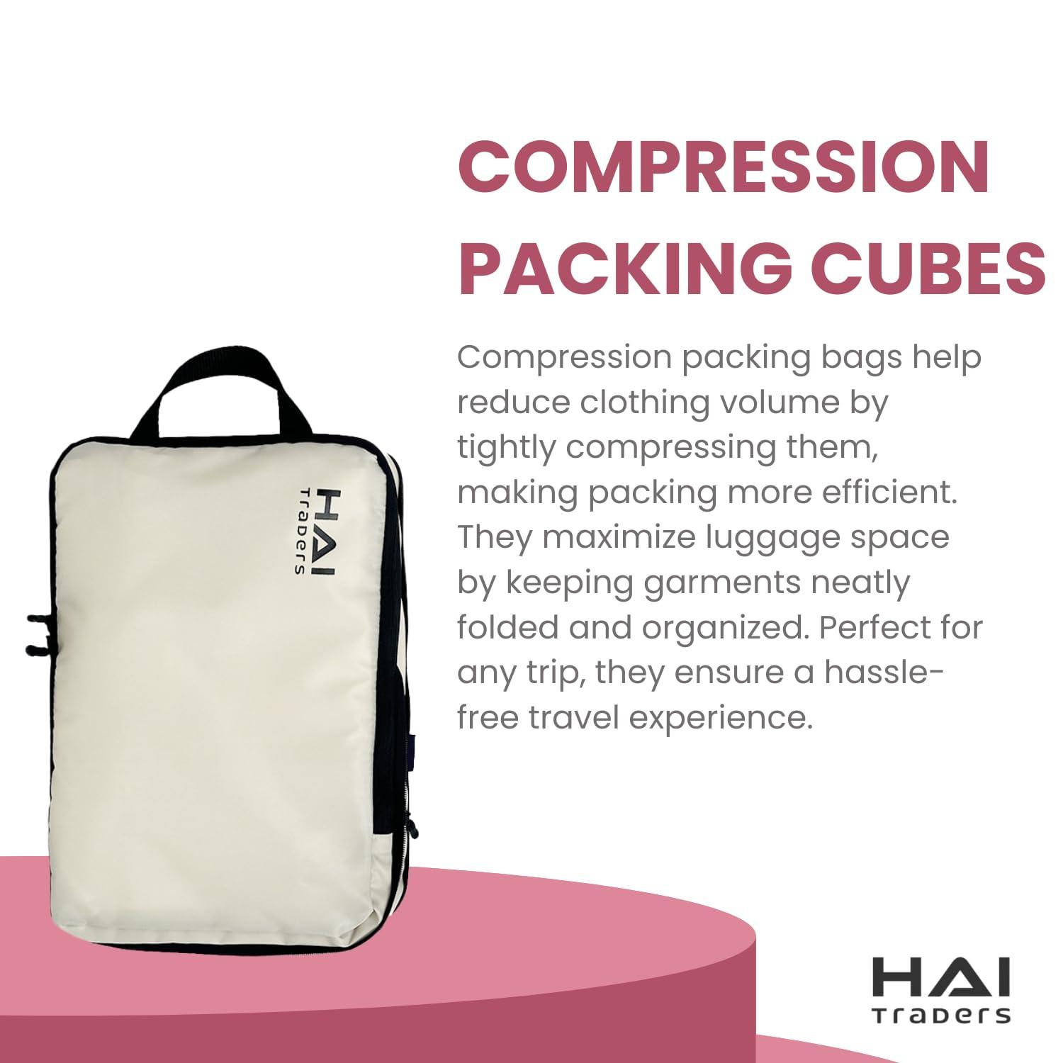 HAI TRADERS Compression Packing Cubes for Travel – 3 Pack Luggage Organizer Bags for Suitcases, Carry-On & Backpacks – Lightweight, Space Saver Clothes Storage Cubes - Image 6