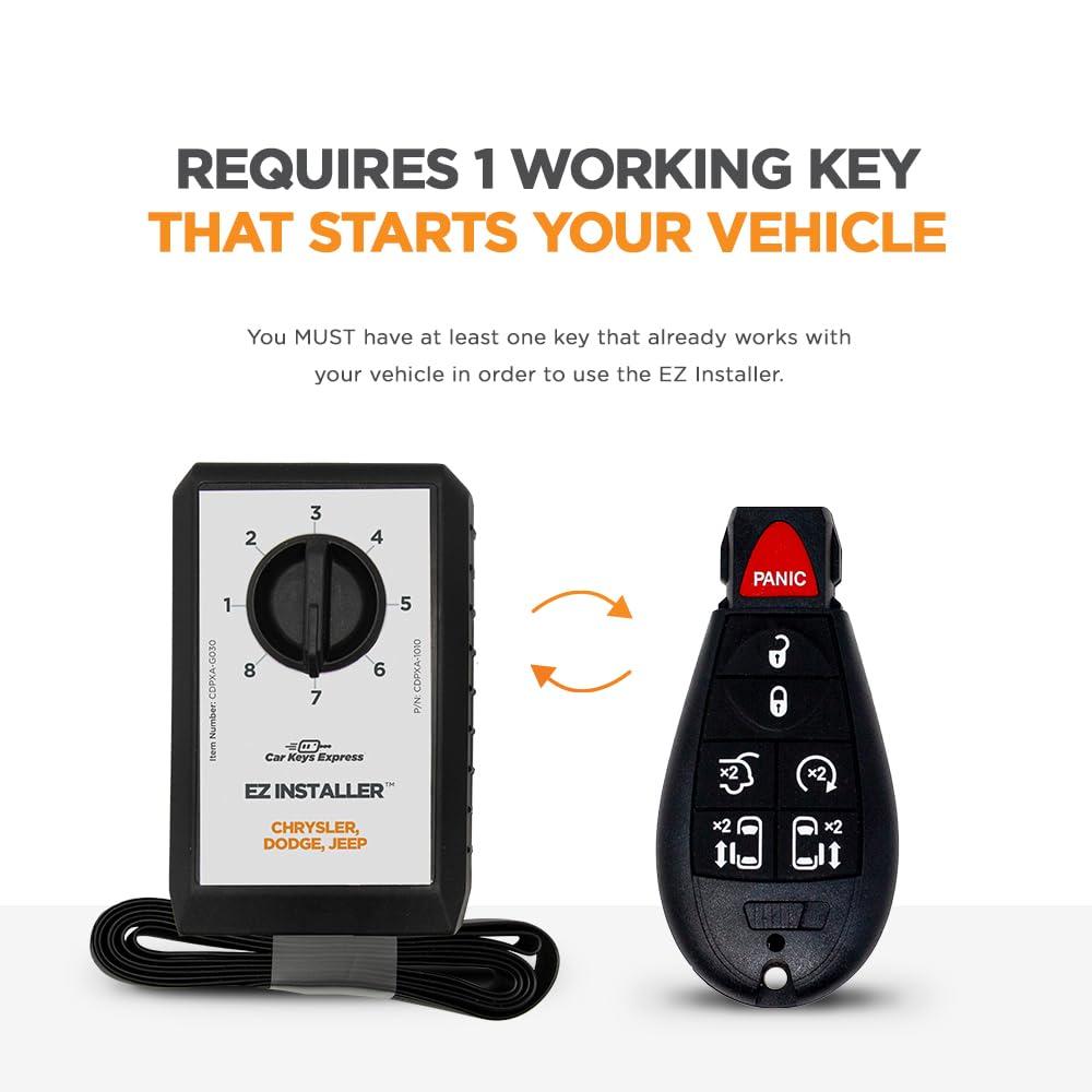 Simple Key Programmer & Key Fob for Select Chrysler, Dodge, Jeep, Ram, Volkswagen Vehicles (Interchangeable 5 & 7 Button keypads) - Image 4