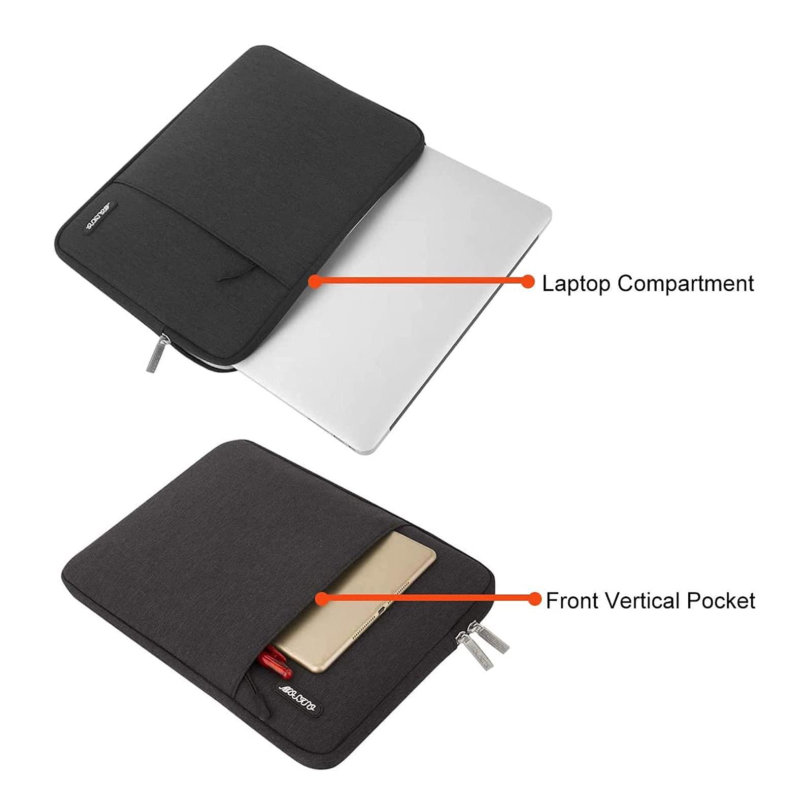 MOSISO Laptop Case 13.3 inch, 13-13.3 inch Laptop Sleeve Compatible with MacBook Air/Pro 13 / Pro 14, HP Dell ASUS Lenovo Notebook, Polyester Vertical Computer Sleeve Bag with Pocket, Black - Image 4