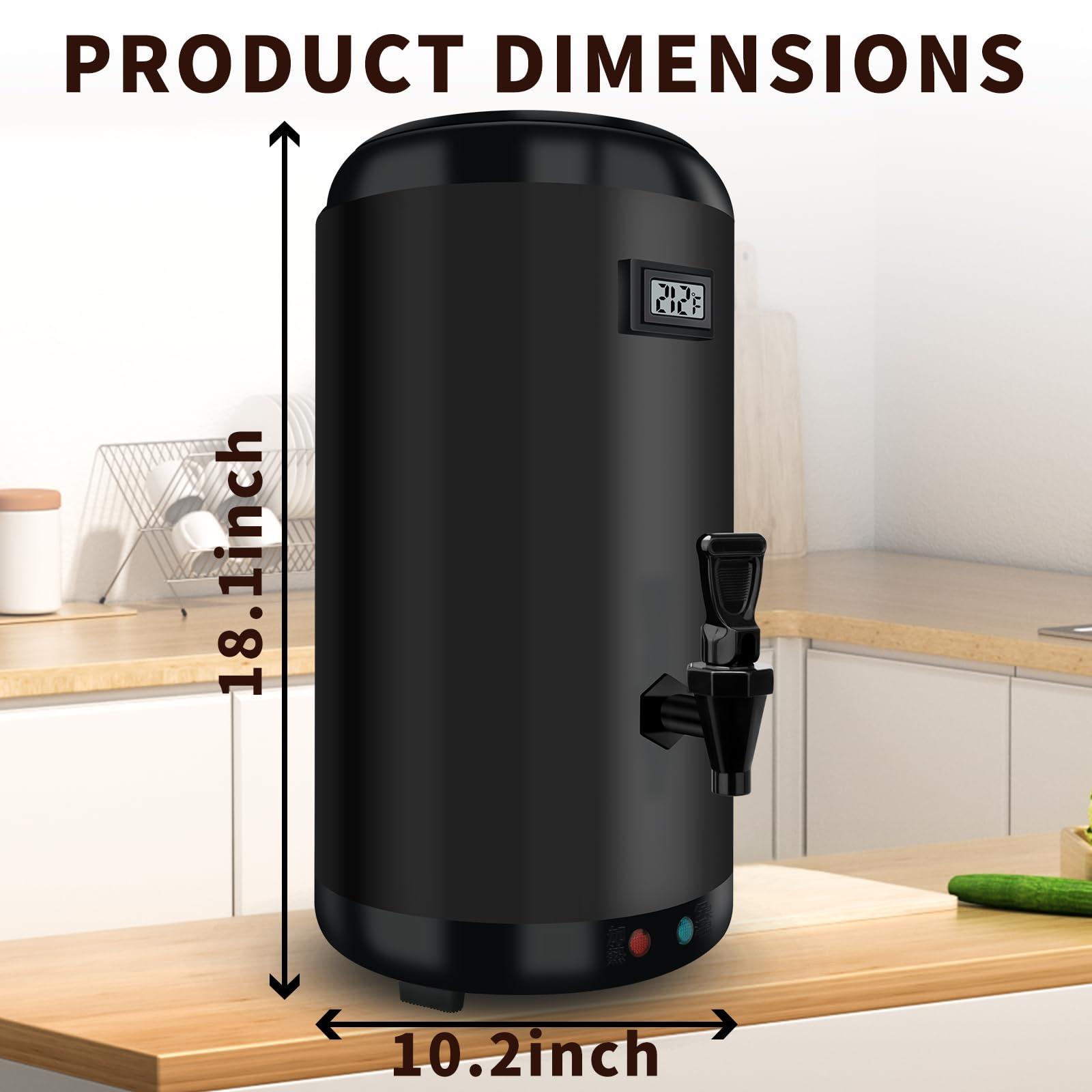 Nalison Electric Heating Insulated Beverage Dispenser-75 Cup Hot Drink Beverage for Catering-Stainless Steel Hot Beverage Dispenser 12 L/3.2 Gallon Coffee Urn with Spigot for tea,Juice (black) - Image 2