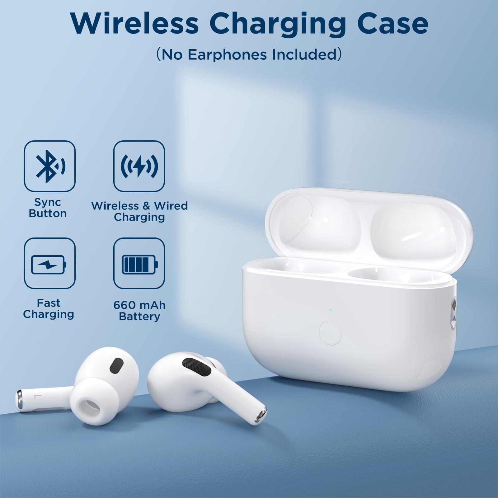 Wireless Charging Case for AirPods Pro 1st / 2nd Gen with Type-C Charging Port, Compatible with AirPod Pro 2nd Generation Replacement Case, with Blue-Tooth Sync Button, No Earbuds - Image 2