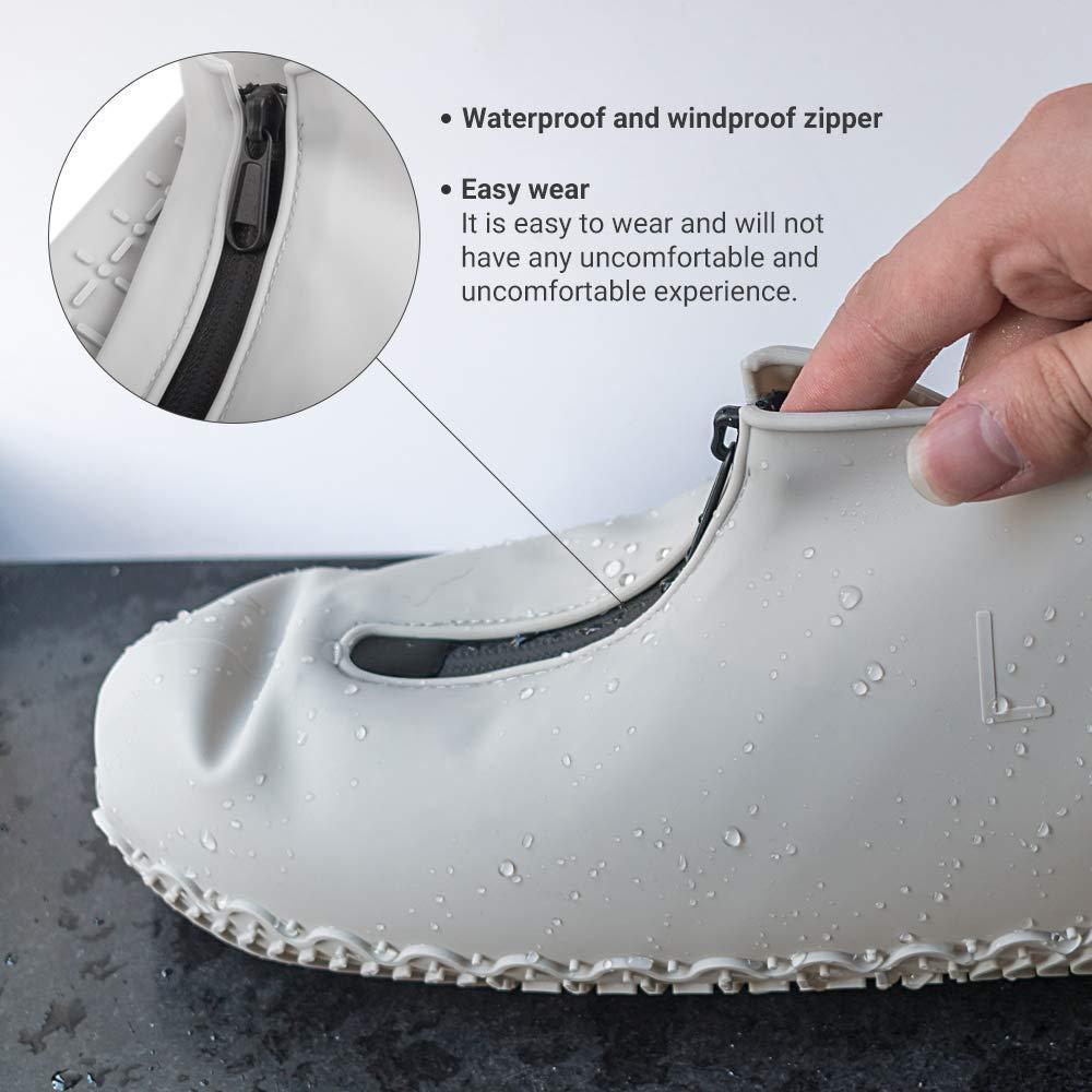 ydfagak Shoe Covers Waterproof Reusable Foldable Not-Slip Rain Shoe Covers with Zipper,Shoe Protectors Overshoes Rain Galoshes for Kids Men and Women - Image 3