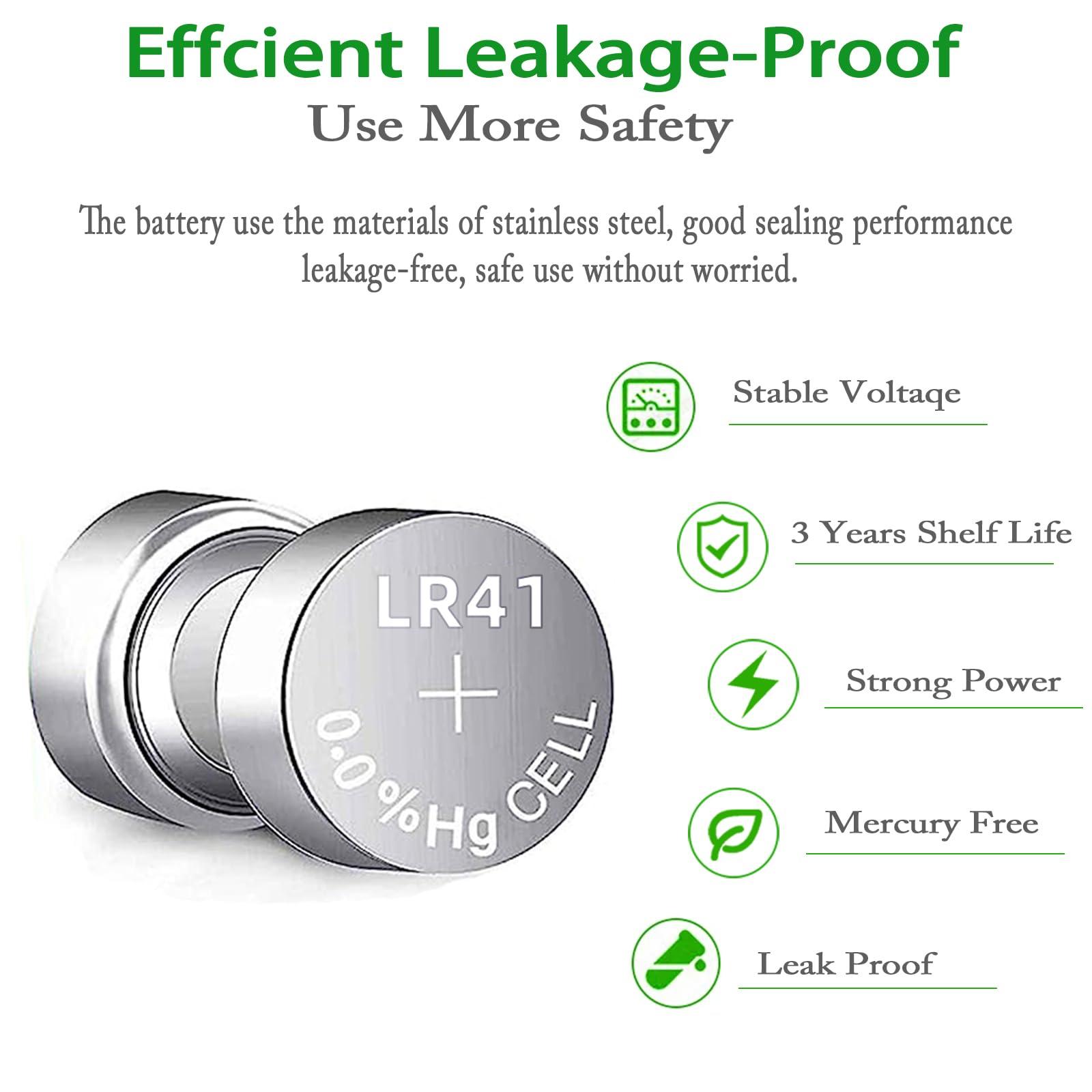 100 Pack LR41 Batteries, AG3 L736 392 384 192 SR41SW 3 V384 V392 D384 D392 280-13 Premium Alkaline Battery 1.5V Button Coin Cell Batteries - Image 2