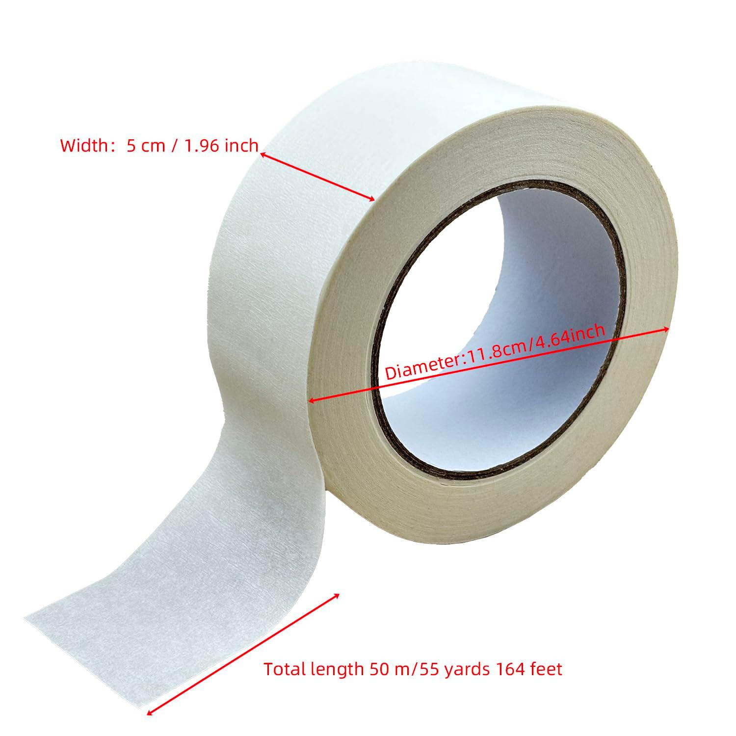 RILOMBAO Masking Tape 2 Inch x 55 Yards, 2 Rolls, Beige White Painter's Tape—Multi-Purpose Masking Tape for Painting, Crafts, DIY Projects, Labeling, Arts, Home, Office, School Stationery Supplies - Image 2