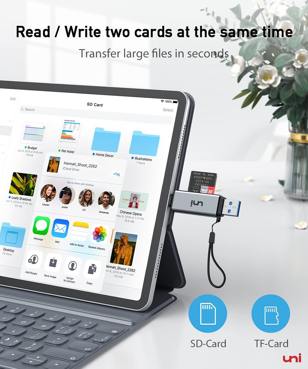uni SD Card Reader, High-Speed USB C to Micro SD Card Adapter USB 3.0 Dual Slots, Memory Card Reader for SD/Micro SD/SDHC/SDXC/MMC, Compatible with MacBook Pro/Air, Chromebook, Android Galaxy - Image 5