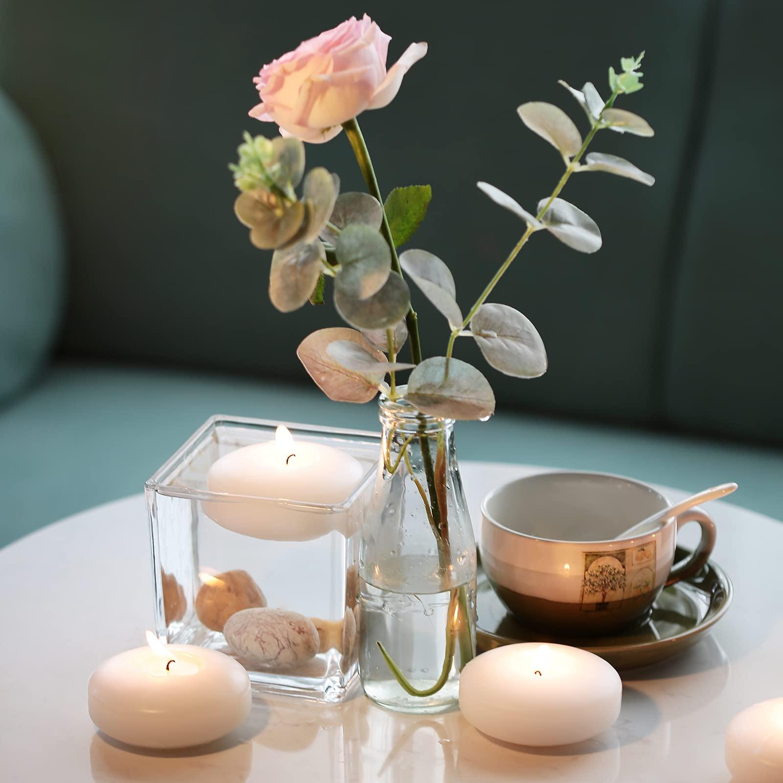 Tuyai (Set of 36) Floating Candles, 3 inch White Dripless Wax Burning Candles, for Weddings, Party, Special Occasions and Home Decorations - Image 5